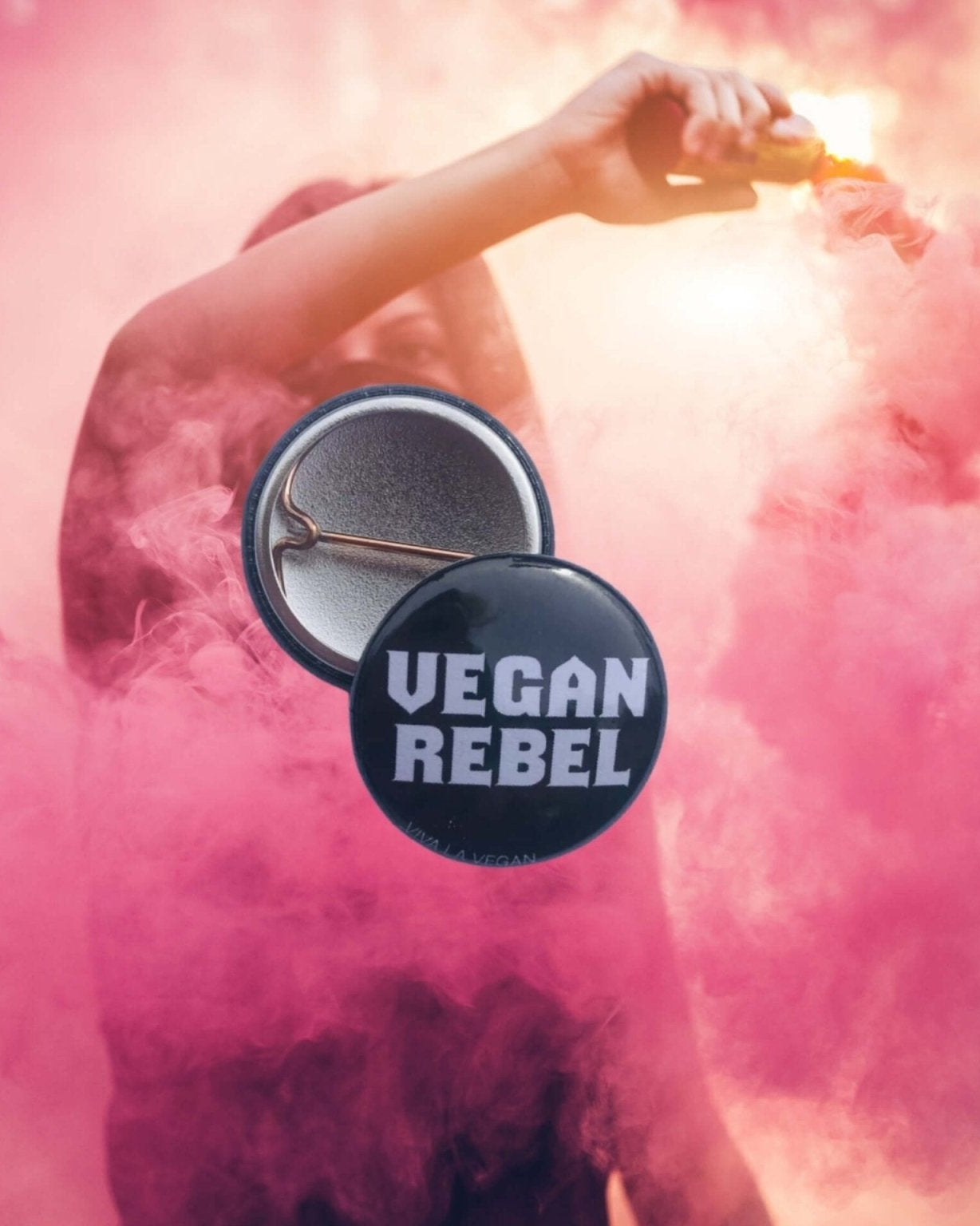 Vegan Rebel 25mm badge by eco-ethical brand Viva La Vegan