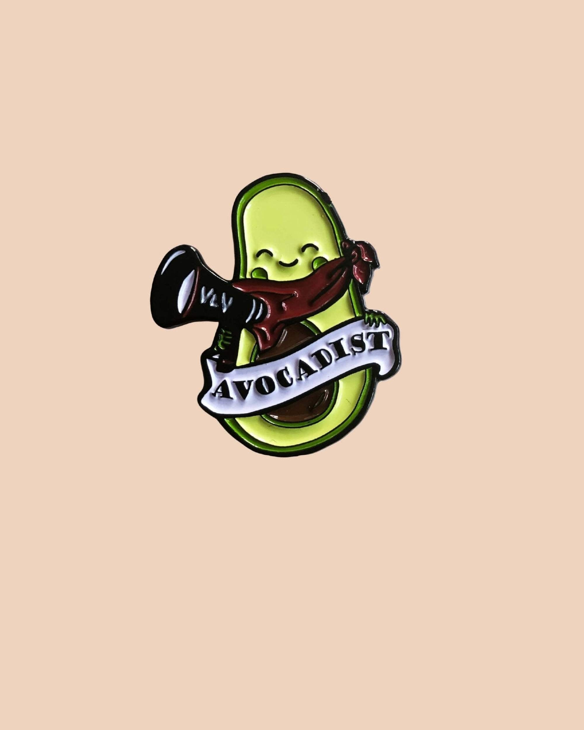 28mm Statement Enamel Pin: Avocadist by Eco ethical brand Viva La Vegan