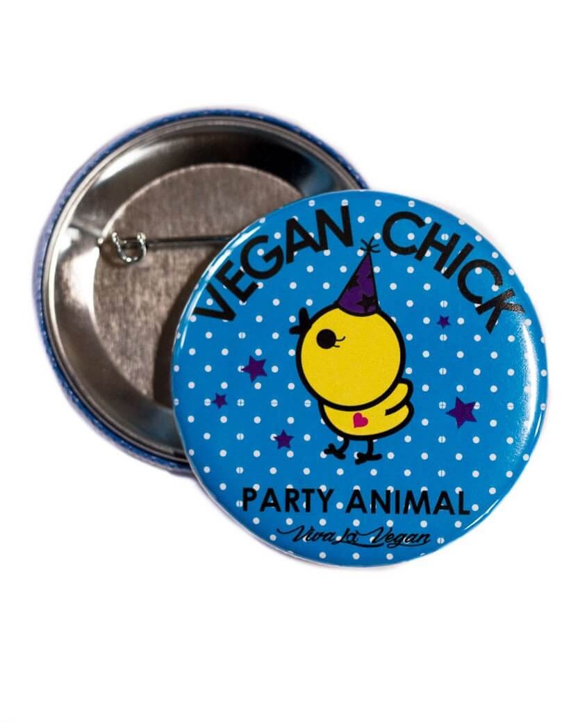 58mm Statement Badge: Vegan Chick Cartoon 58 mm
