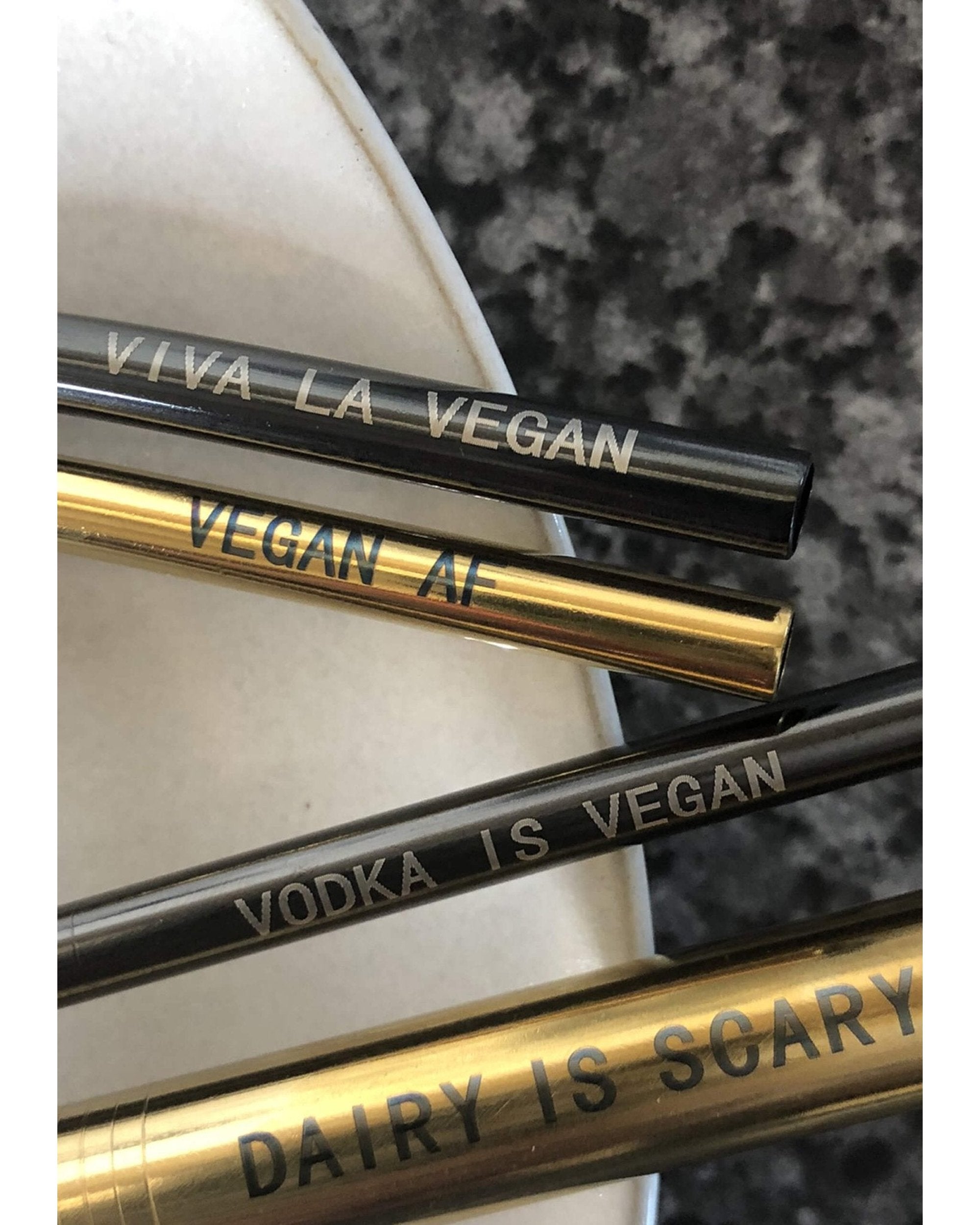 6 piece reusable stainless steel straw set: The Last Straw