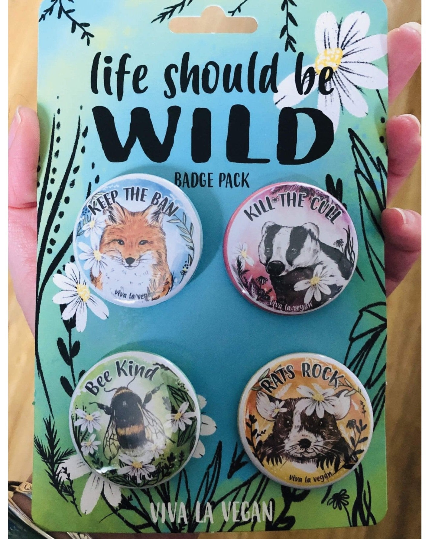 Life should be wild badge set by eco-ethical brand Viva La Vegan