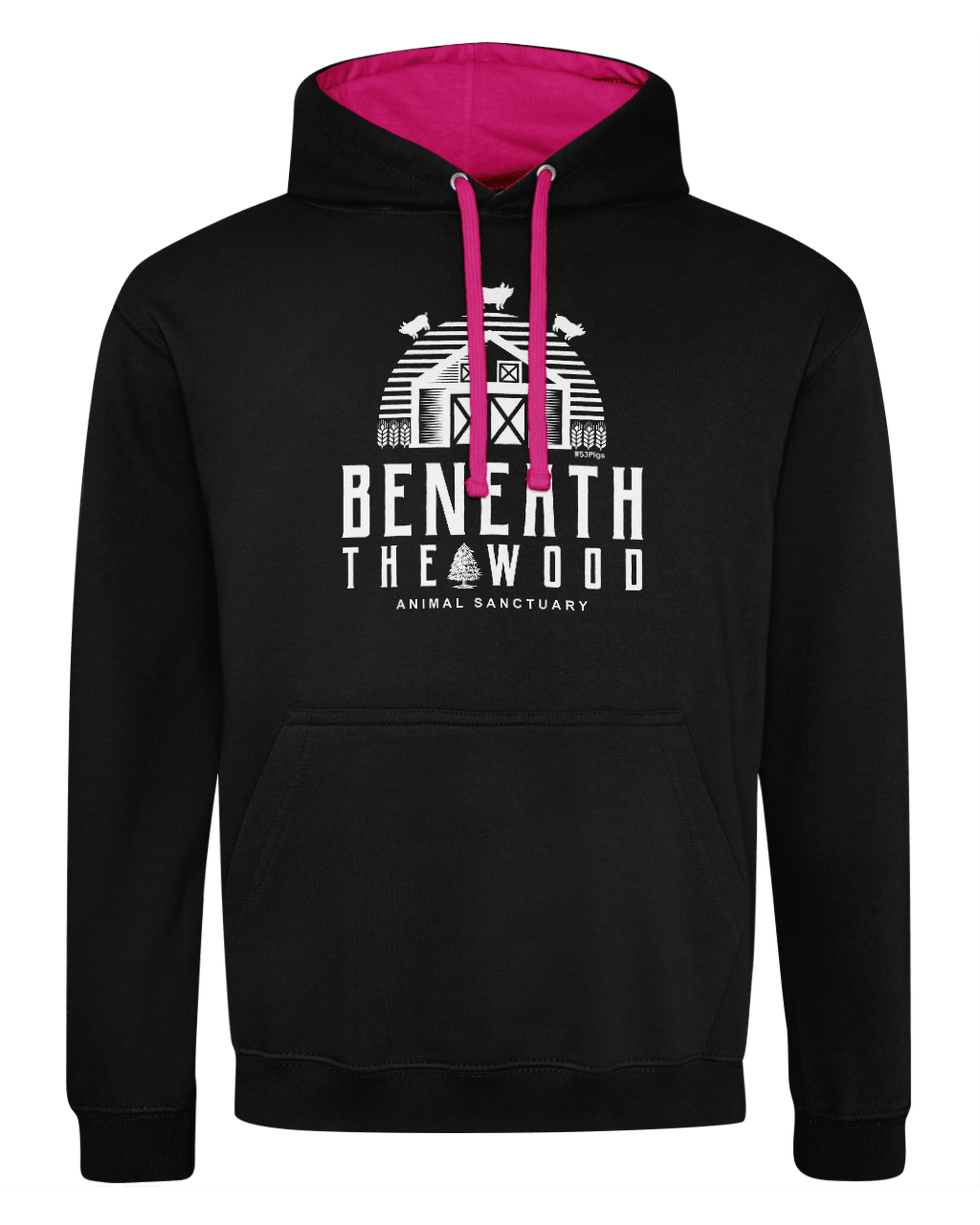 Beneath The Wood Logo Hoodie CONTRAST-100% profits given to the sanctuary - Available in Two Colours