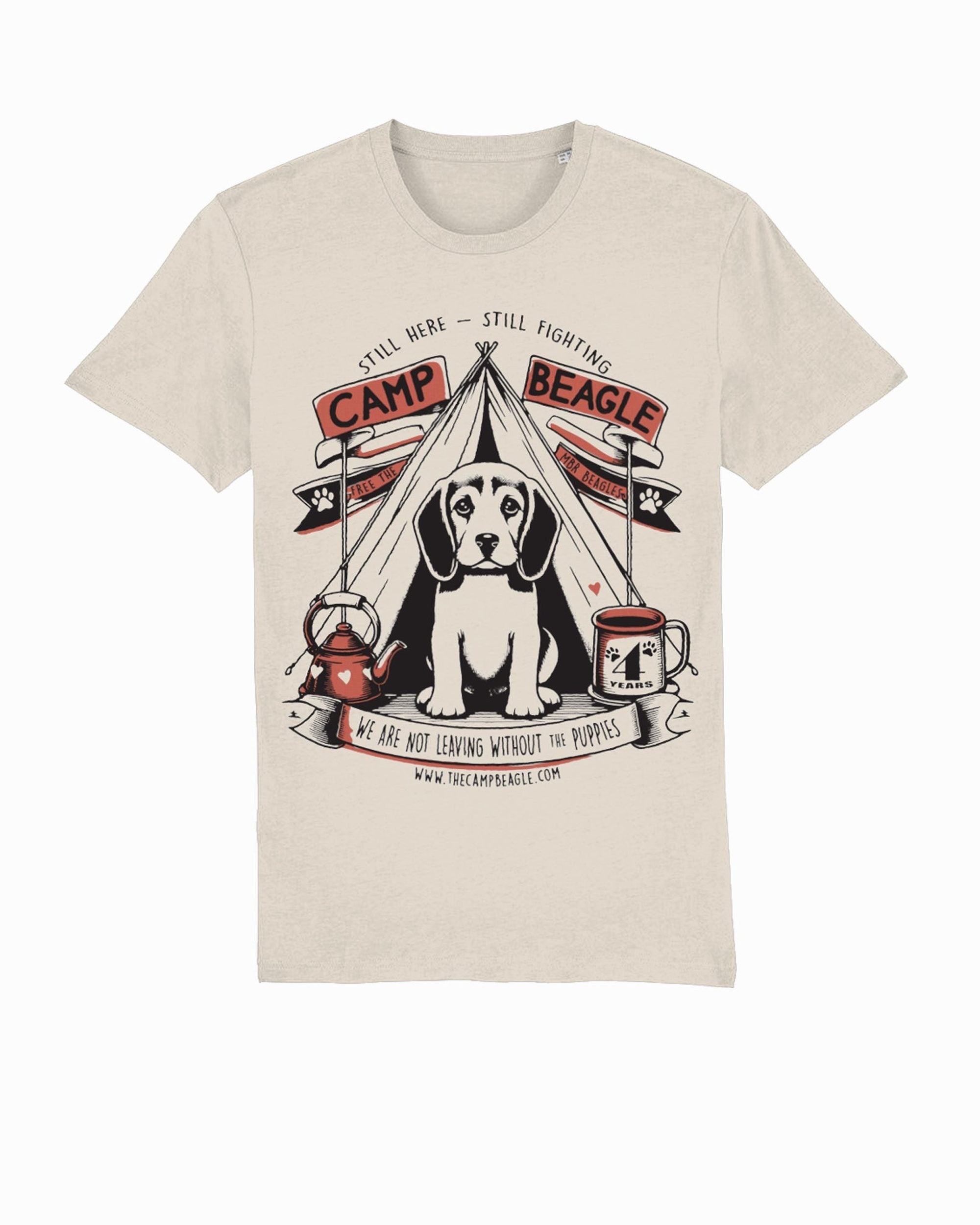 Camp Beagle 4th year anniversary t-shirt - orange print