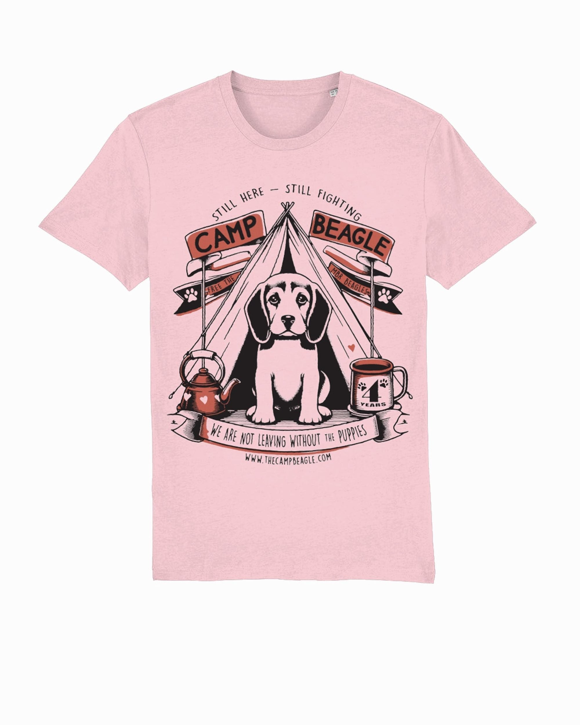 Camp Beagle 4th year anniversary t-shirt - orange print