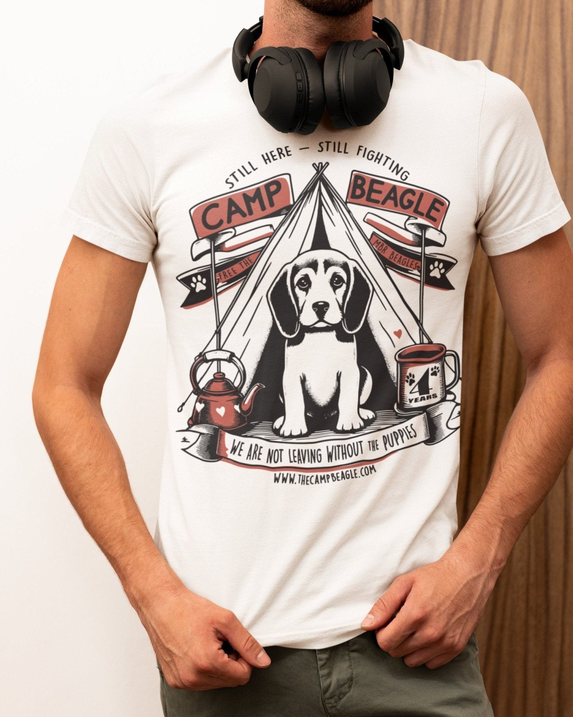 Camp Beagle 4th year anniversary t-shirt - orange print