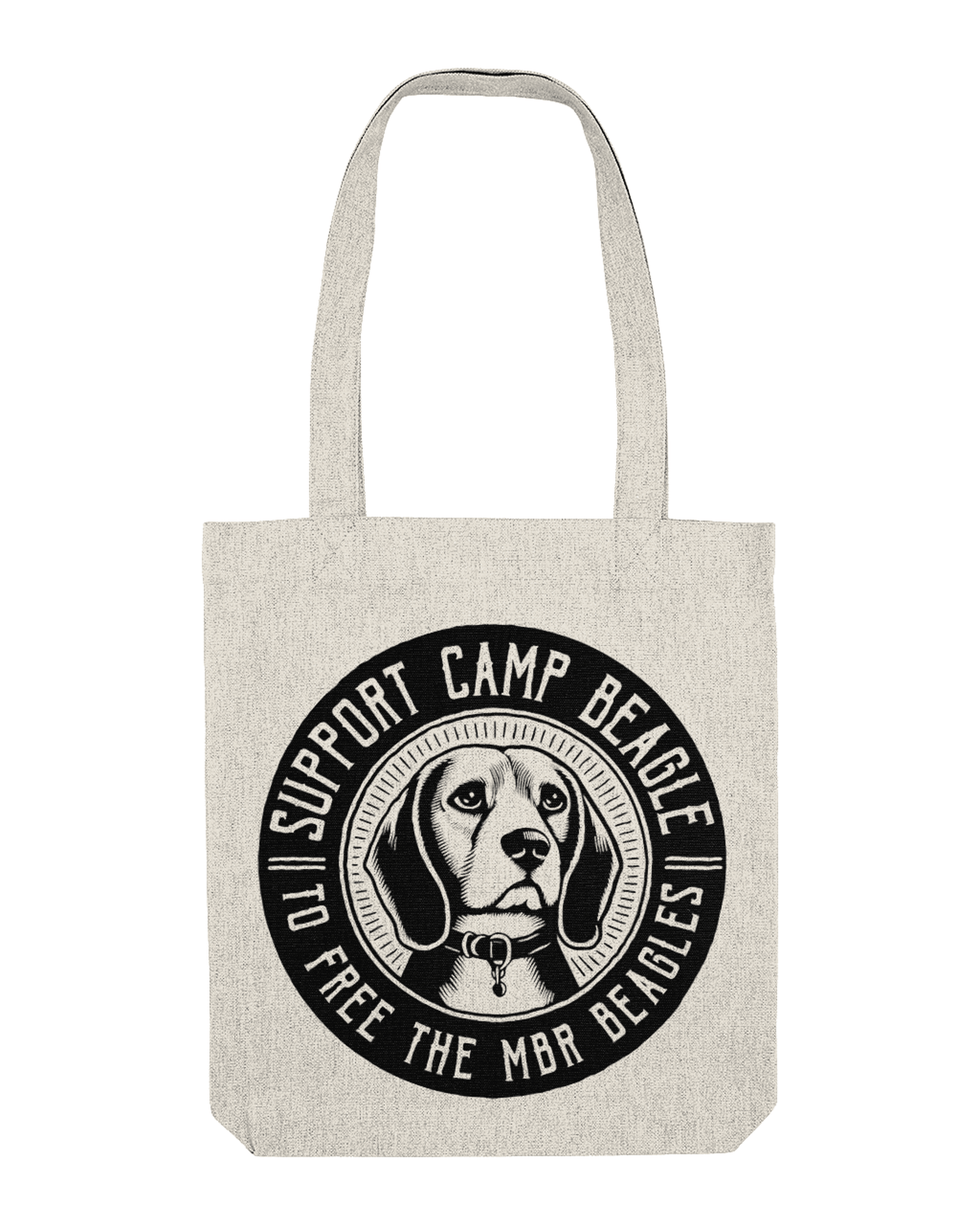 Camp Beagle Circle Print Woven Tote Bag