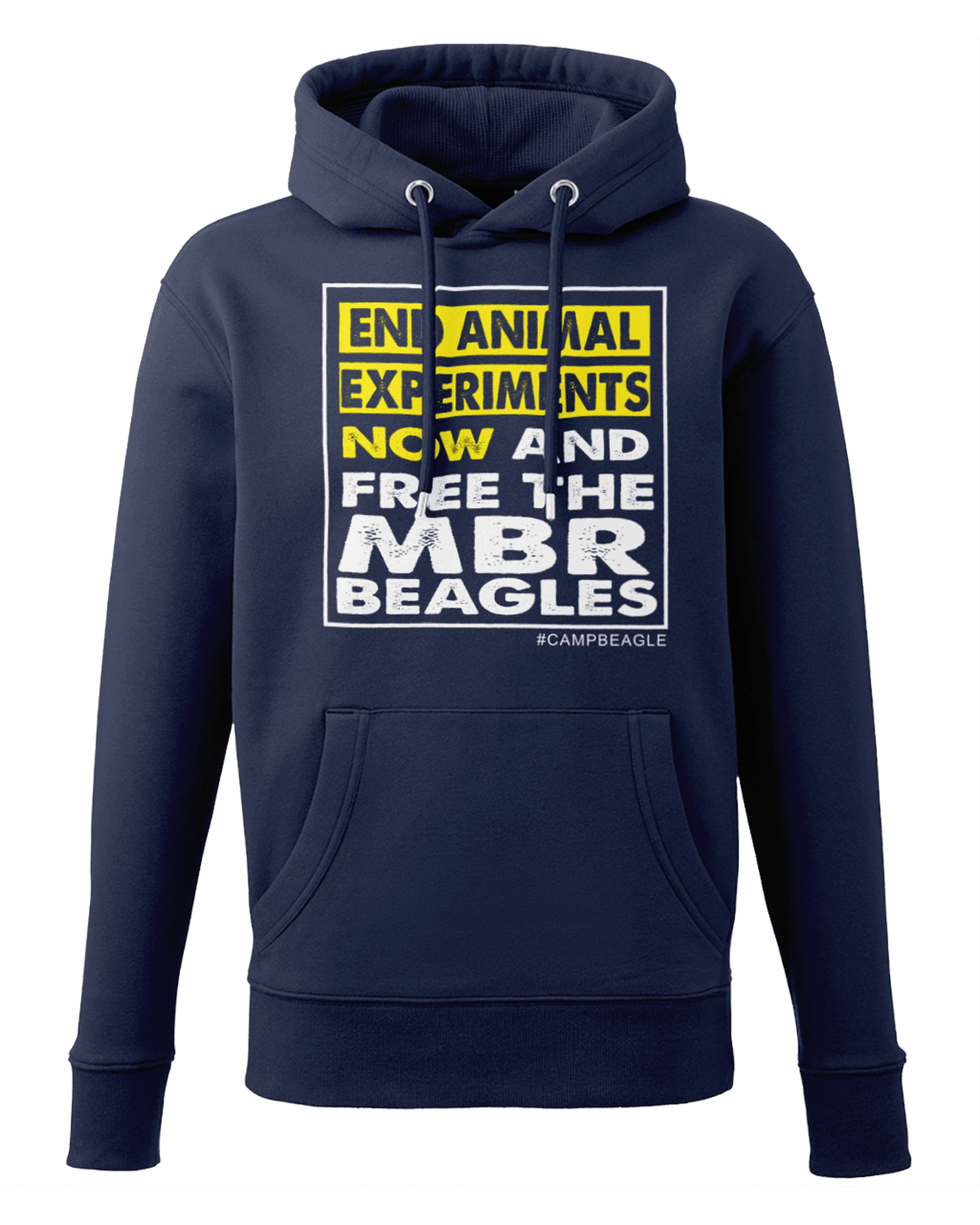 Camp Beagle Premium Organic Hoodie - "End Experiments" (Yellow)