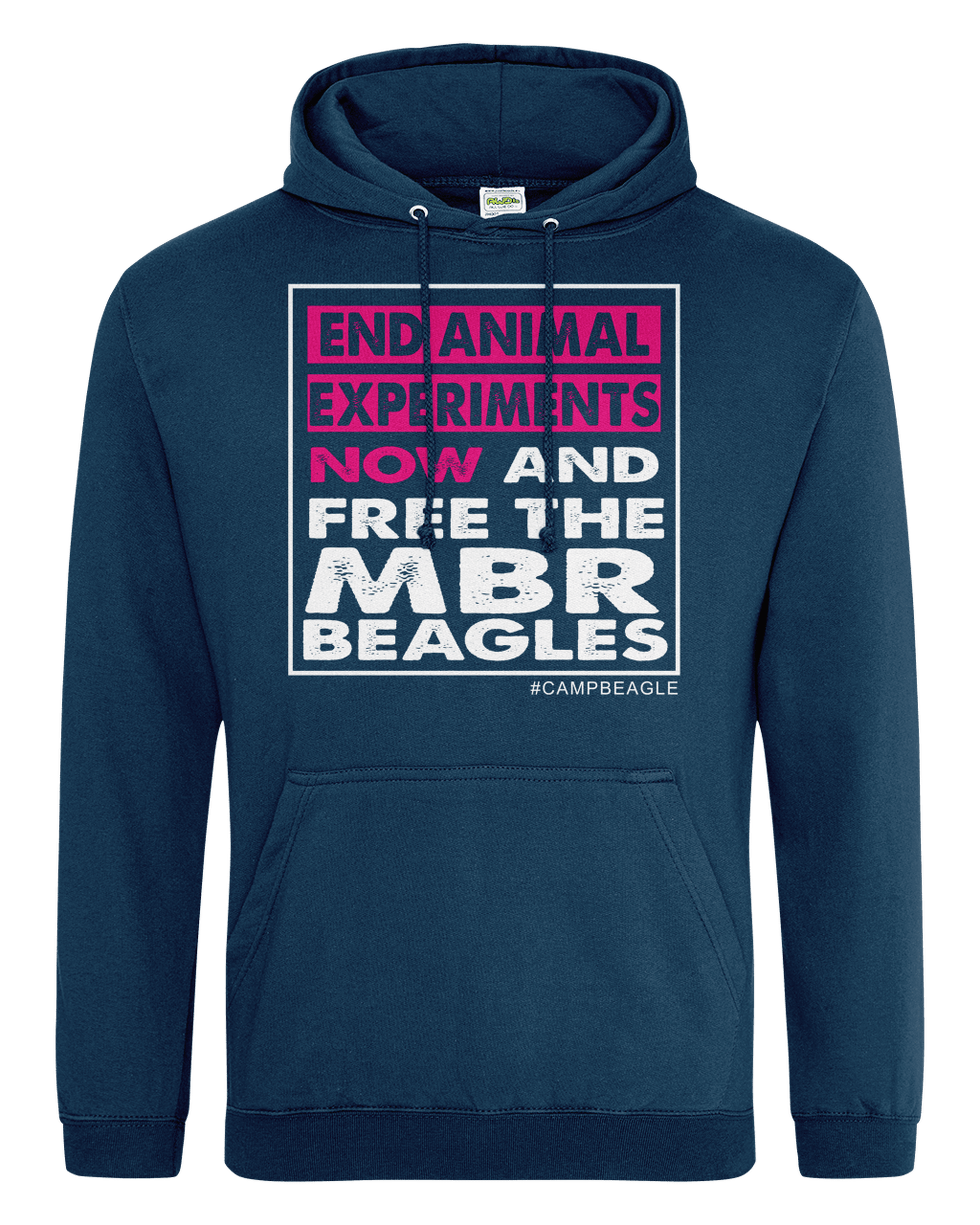 Camp Beagle Standard Hoodie - End Experiments Now (pink)