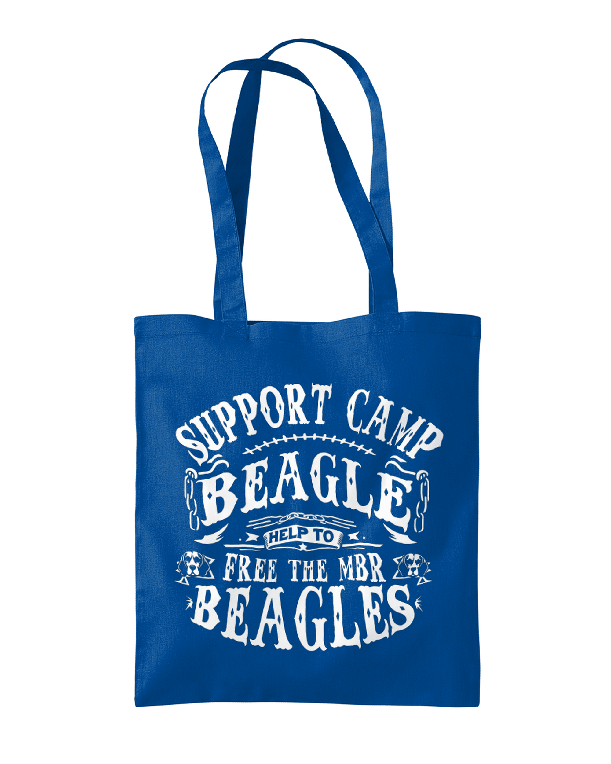 Camp Beagle Text Design Organic Premium Cotton Tote