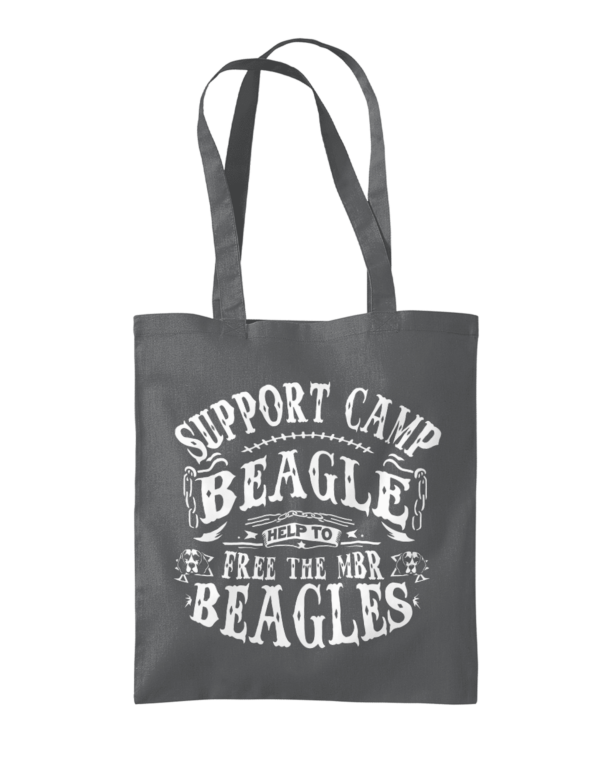 Camp Beagle Text Design Organic Premium Cotton Tote