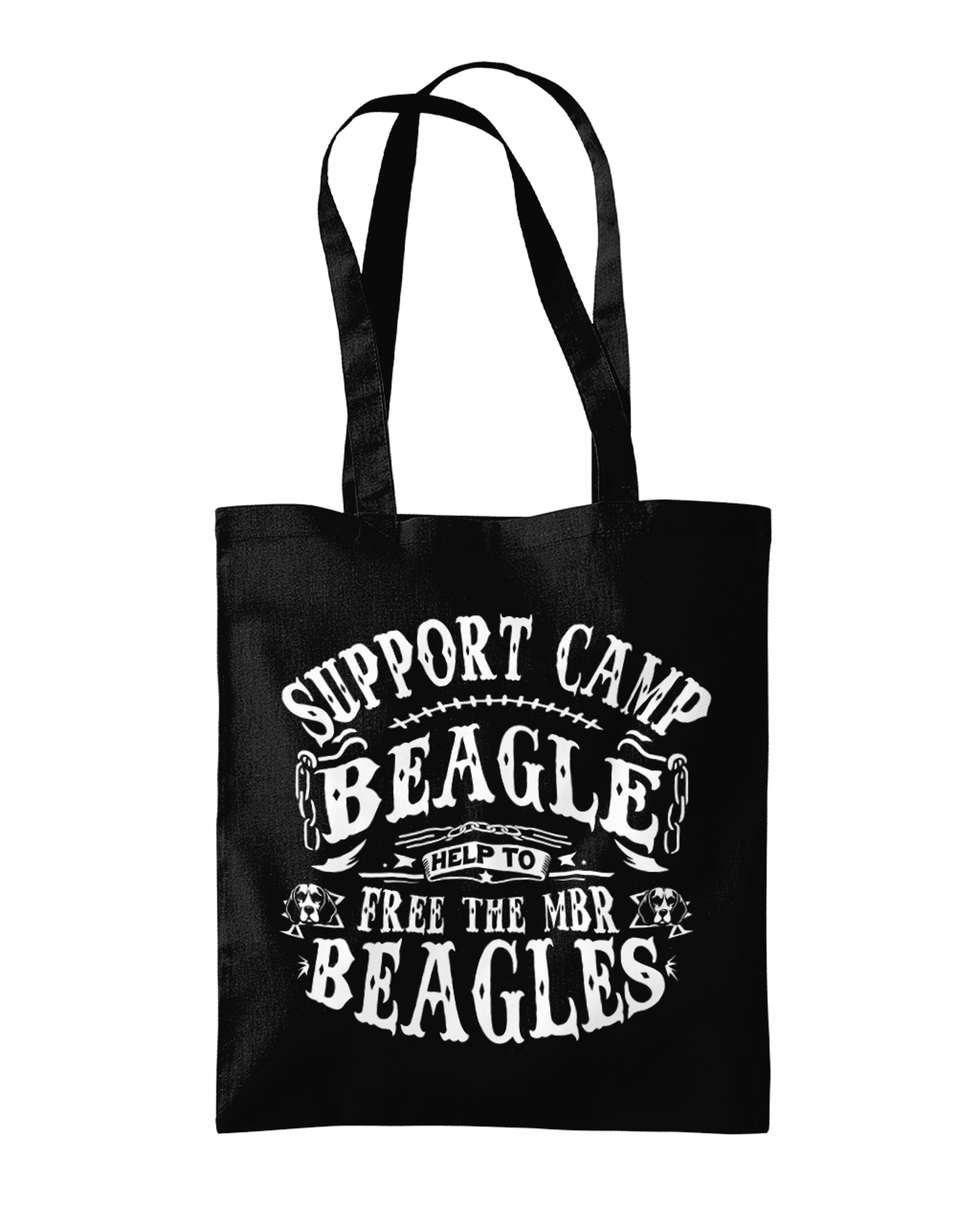 Camp Beagle Text Design Organic Premium Cotton Tote