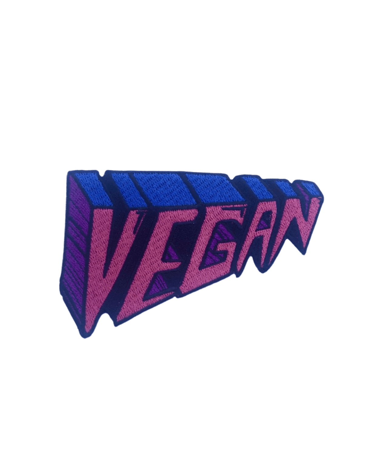 Vegan iron-on embroidered patch