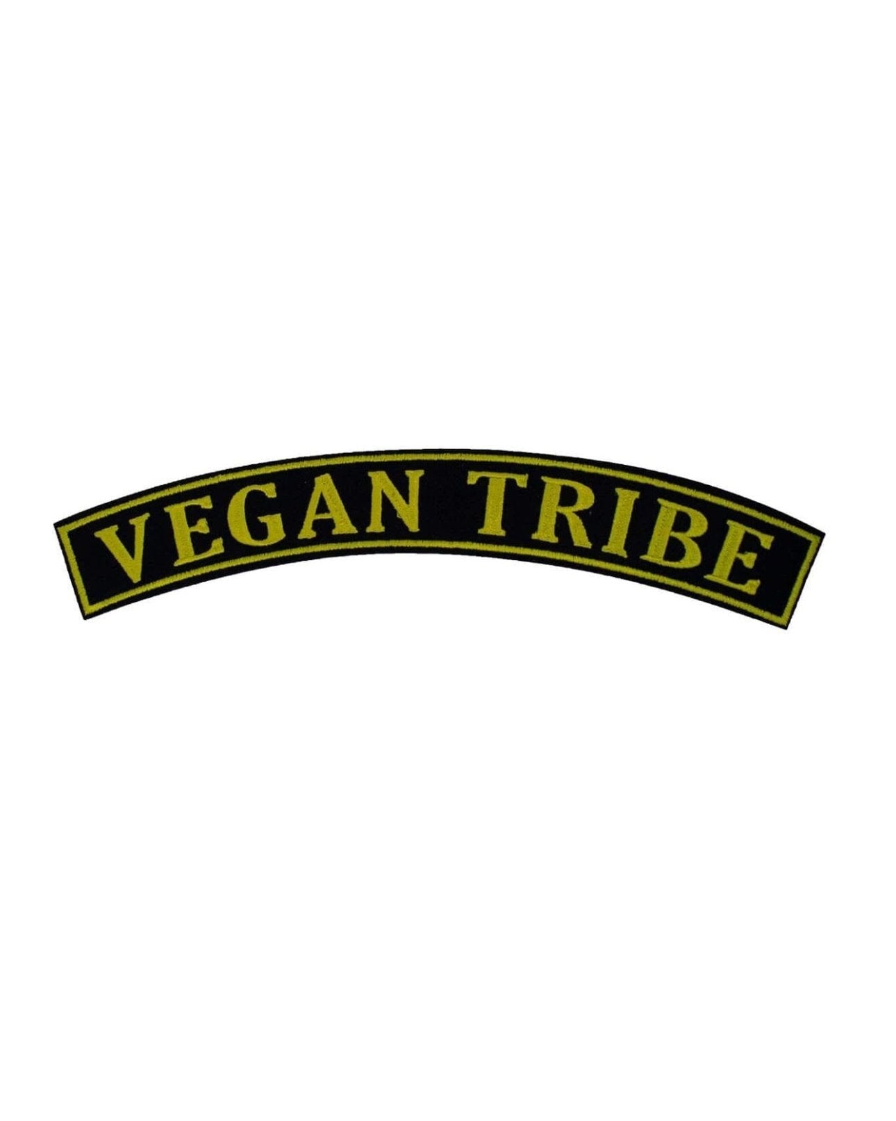 Vegan tribe rocker patch in yellow and black by eco-ethical brand Viva La Vegan