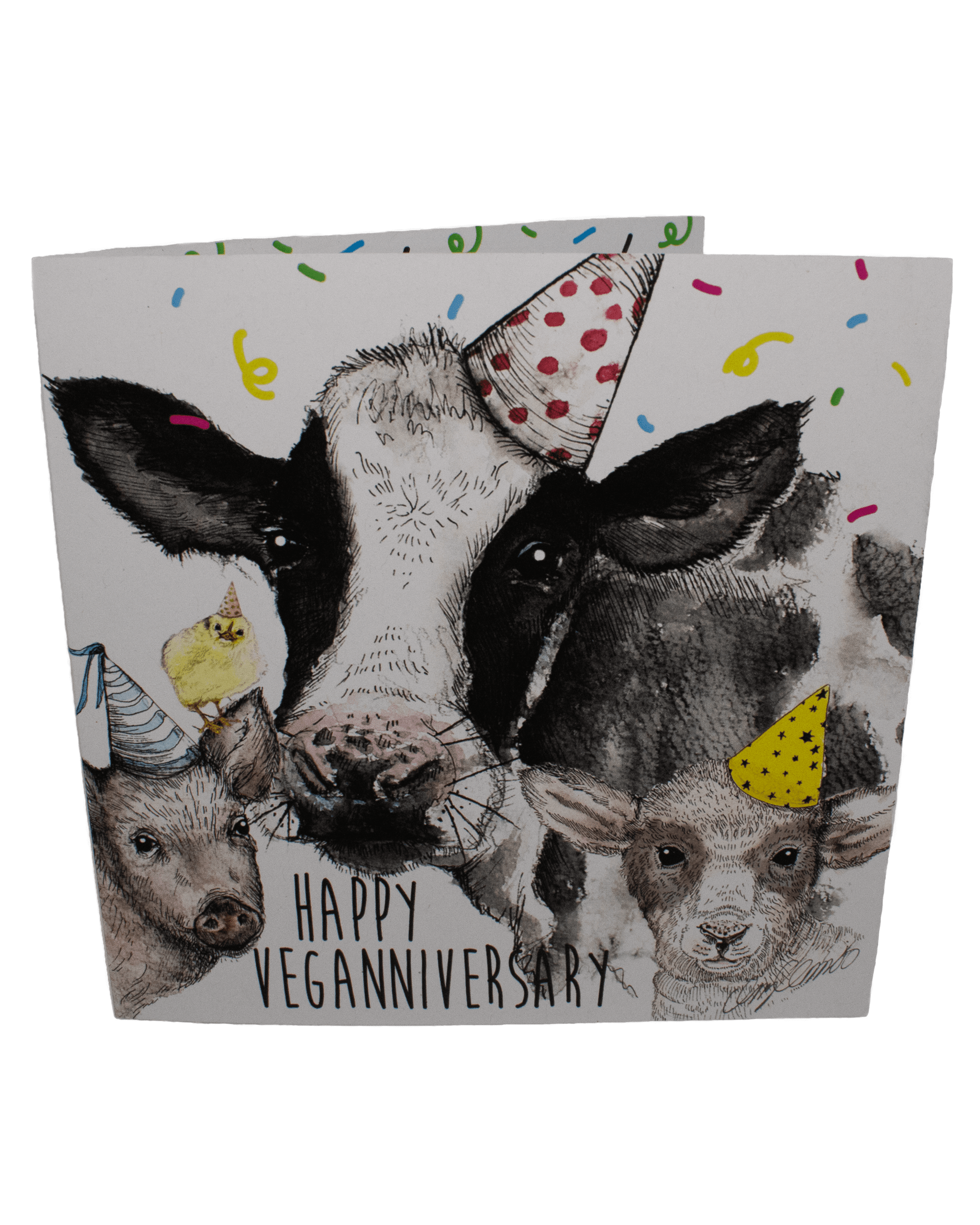 Greetings Card: Veganniversary- Daisy and Friends