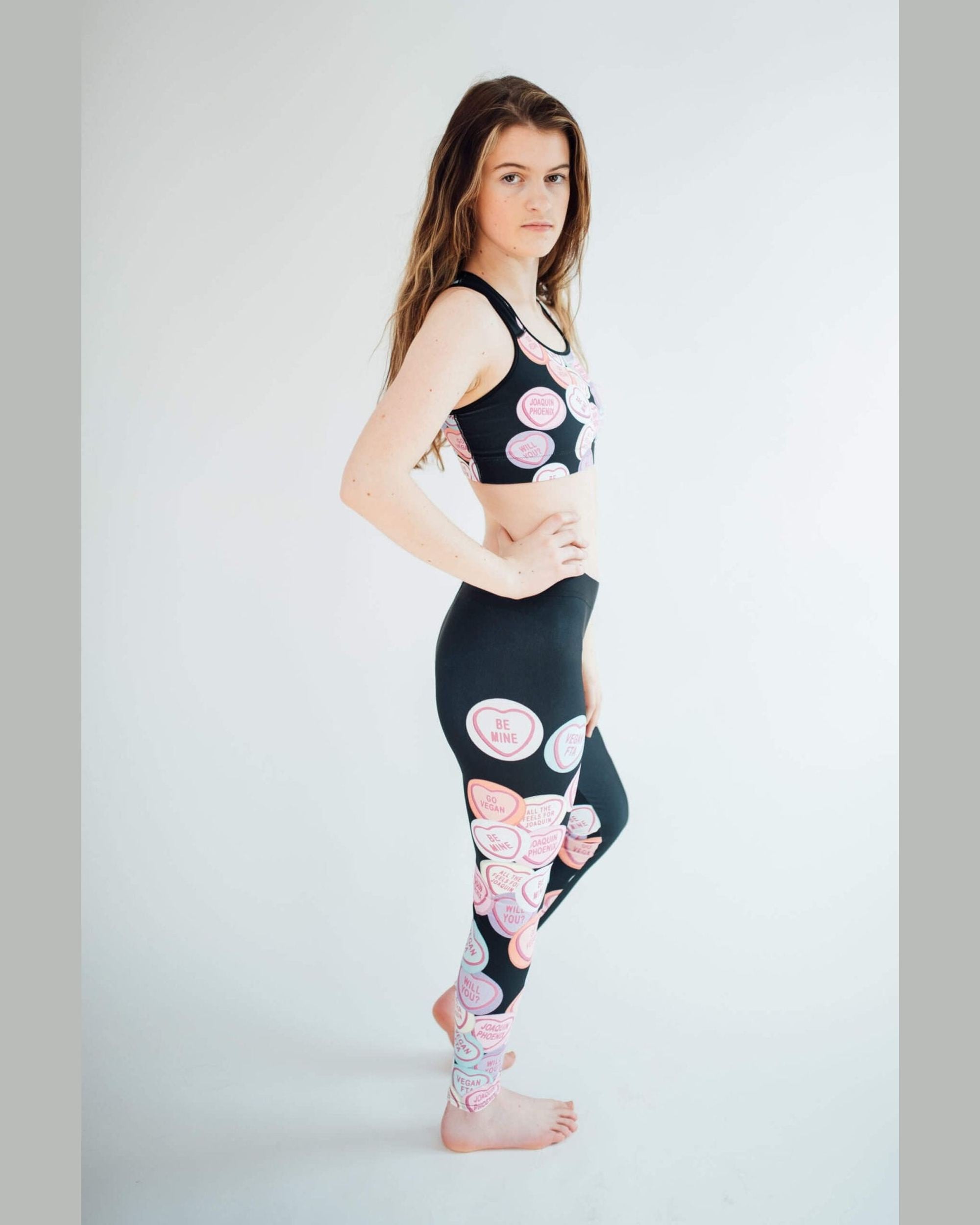 Joaquin Phoenix love hearts sport and matching tightsbra