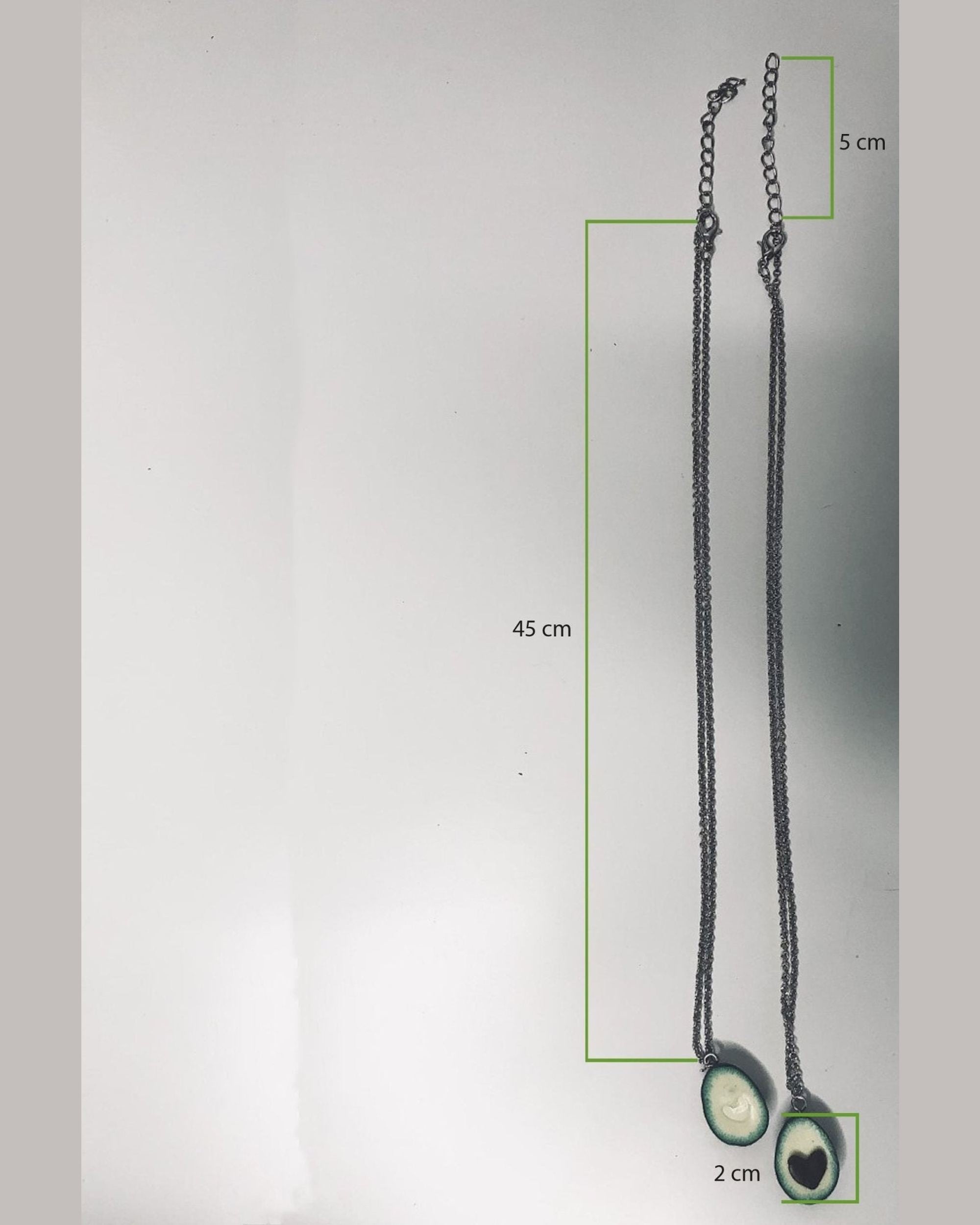 avocado necklace set dimensions
