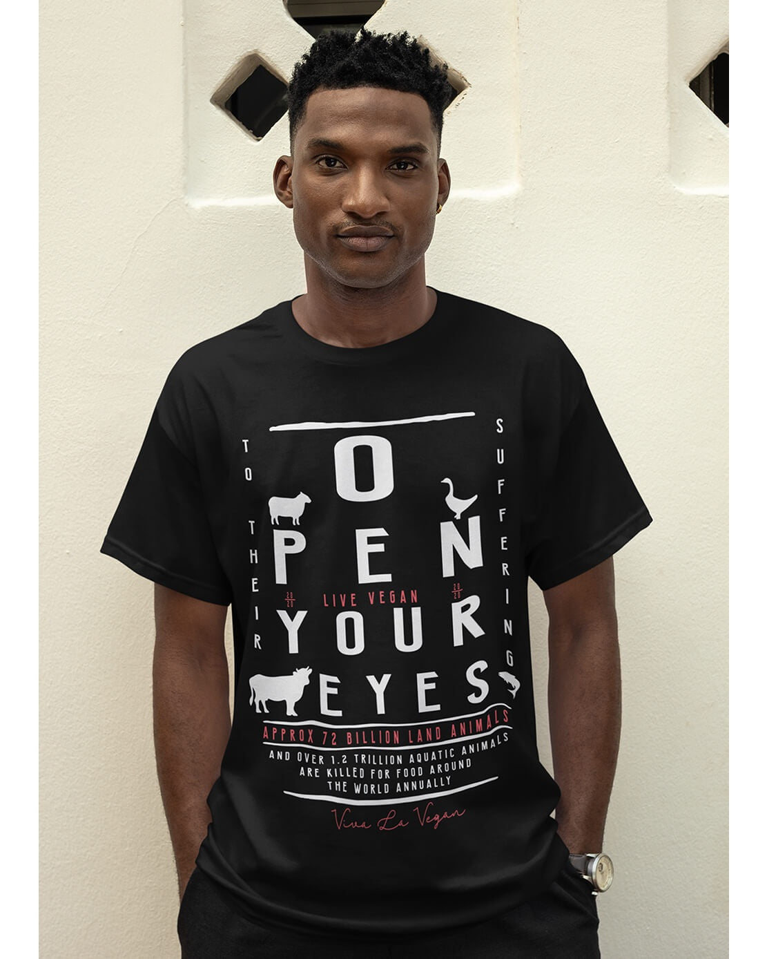 UNISEX VEGAN TSHIRT – OPEN YOUR EYES