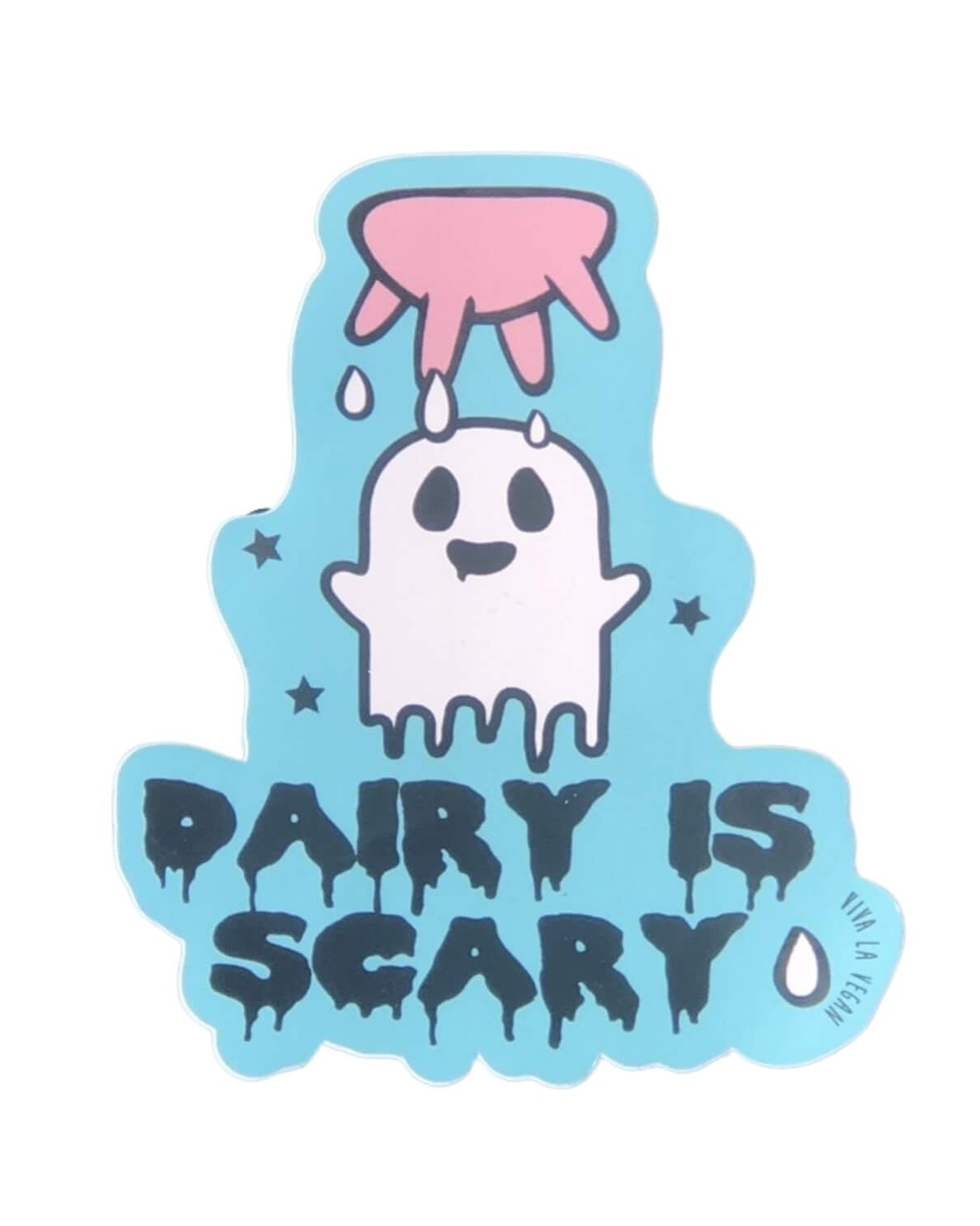 Vinyl Vegan Sticker - Dairy Is Scary by eco ethical brand Viva La Vegan