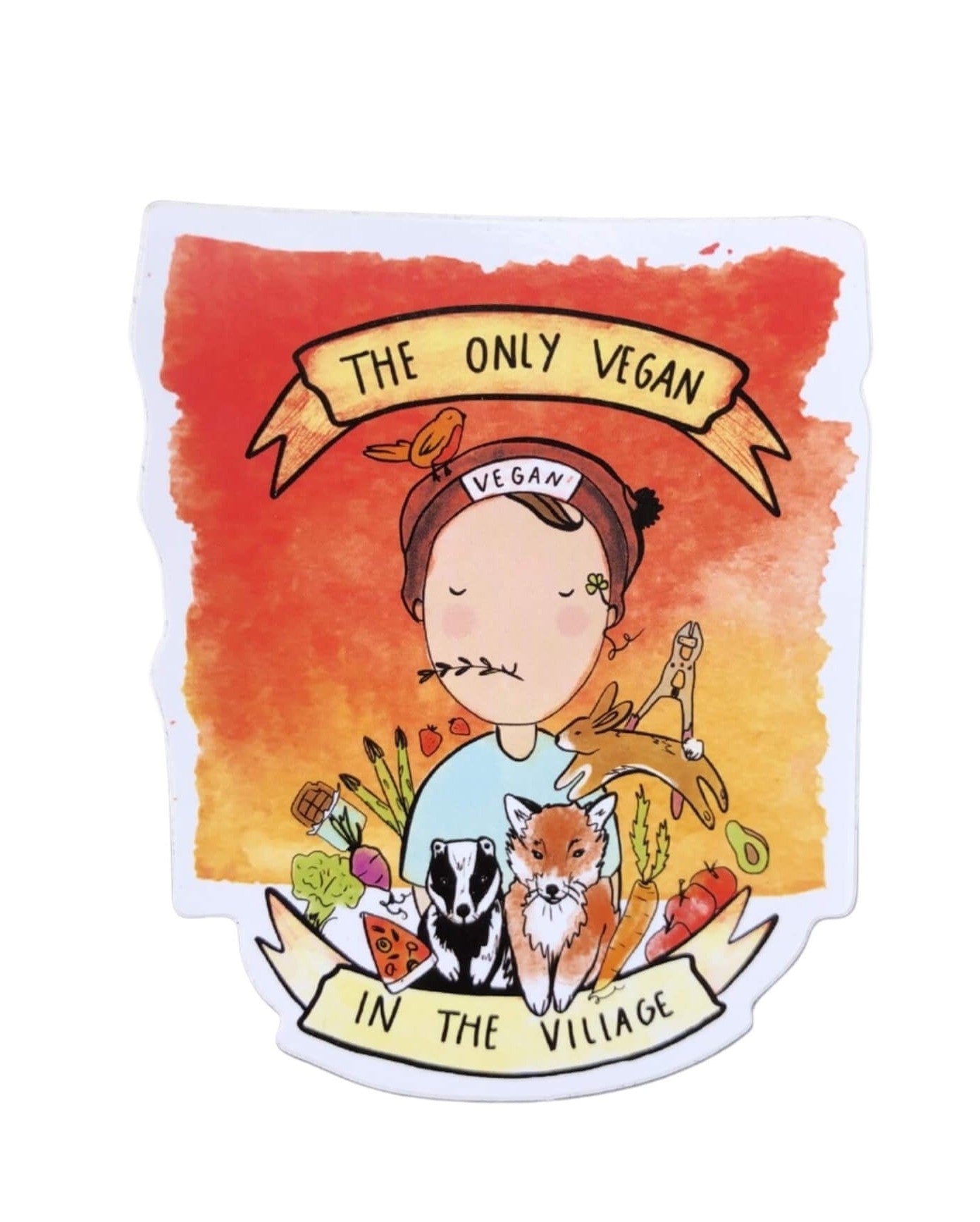Vinyl Vegan Sticker - Only Vegan In The Village