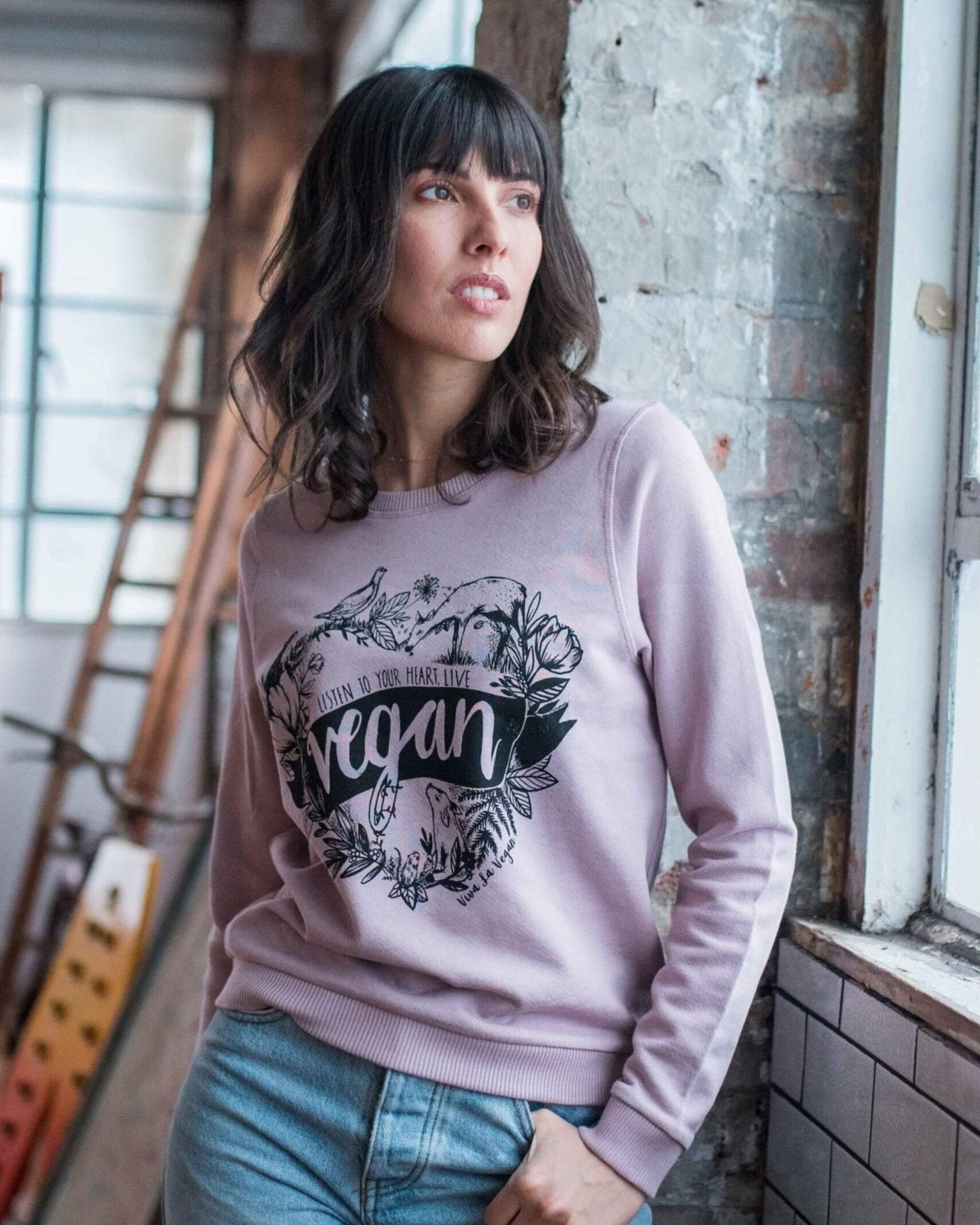 pink vegan sweatshirt