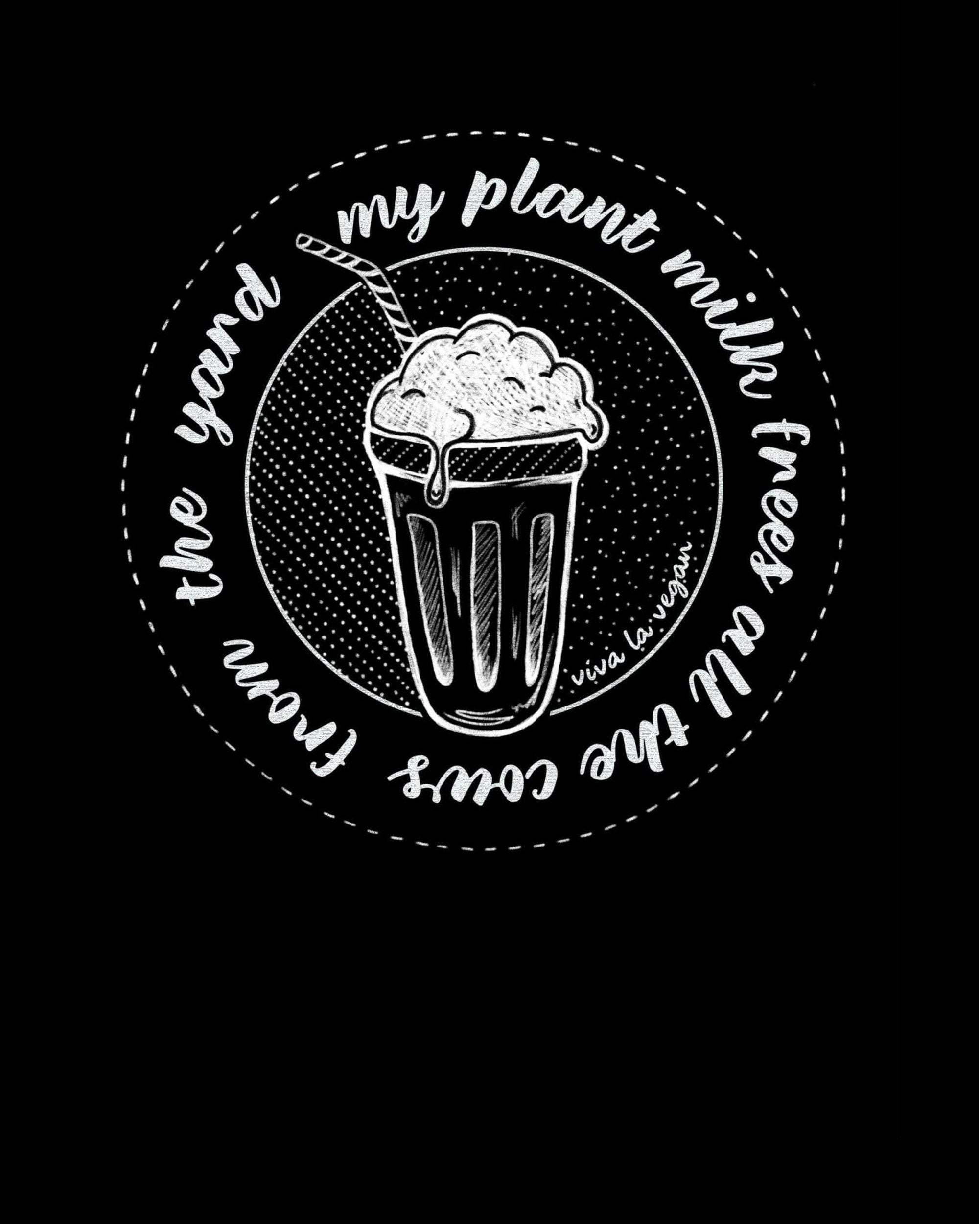 Plant milk t-shirt from design detail