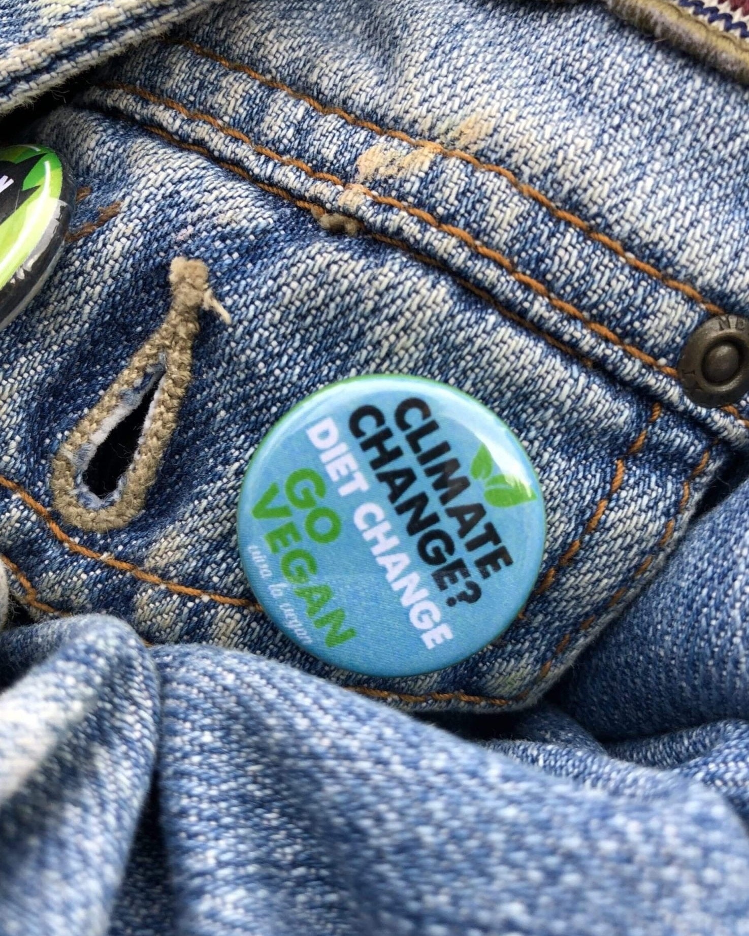 25 mm Statement Badge: Climate Change-Diet Change