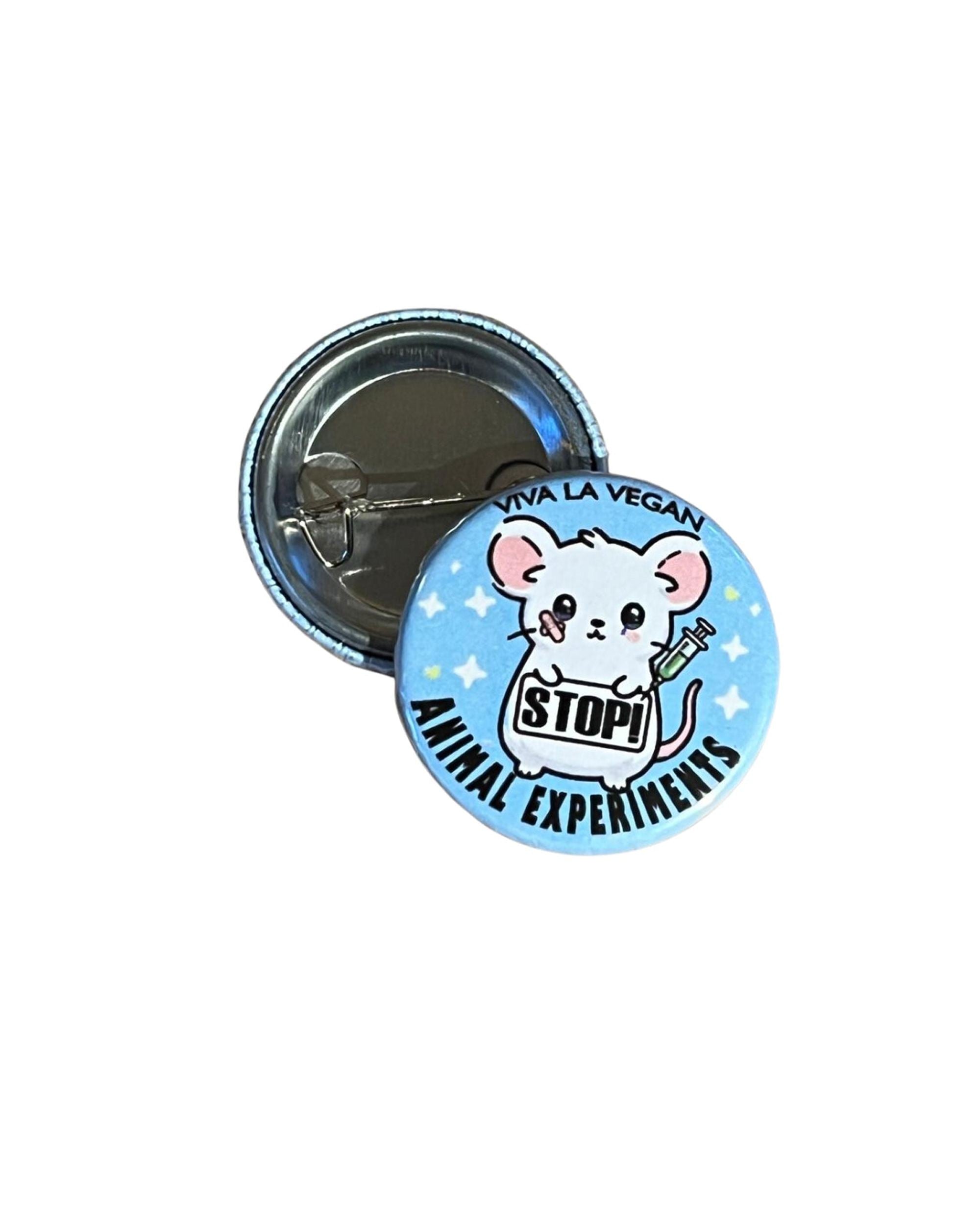 25 mm Statement Badge: STOP Animal Experiments