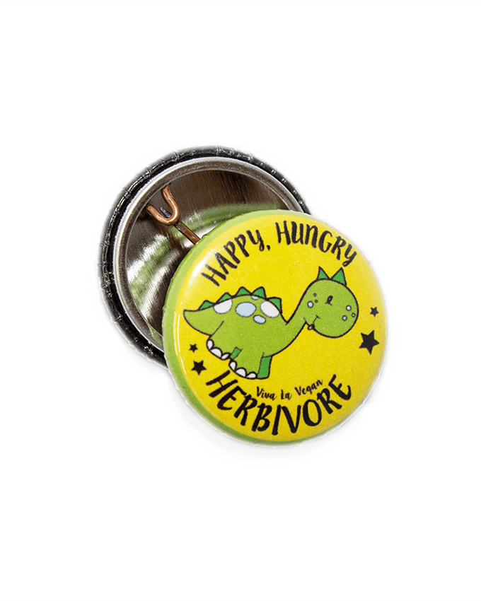 25mm Statement Badge: Happy Hungry Herbivore