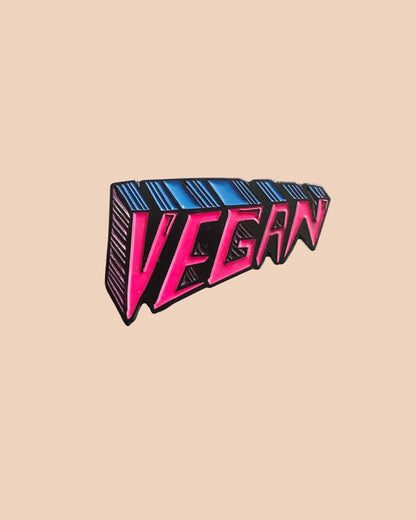28mm Statement Enamel Pin : VEGAN Perspective close up