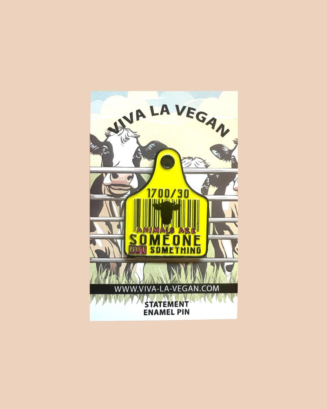 28mm Vegan Statement Enamel Pin: EAR TAG