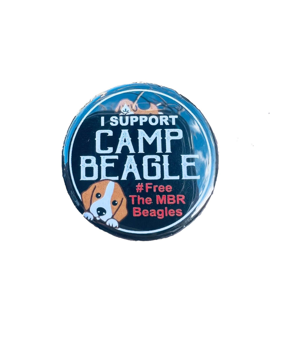 32 mm Badge: I support Camp Beagle