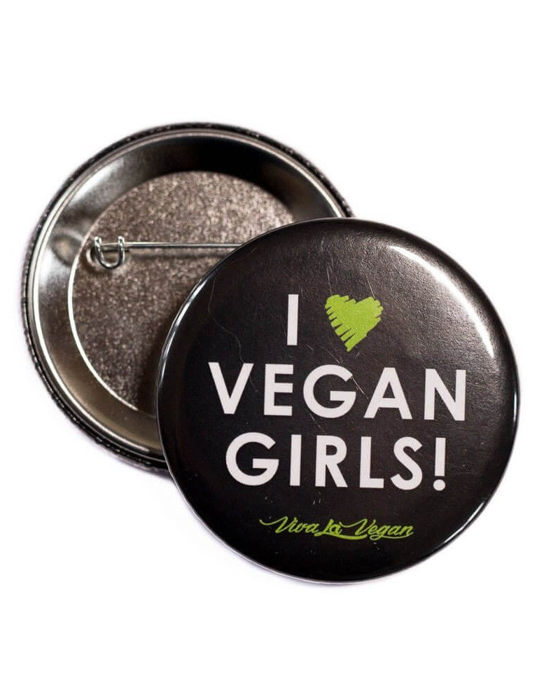 58 mm Statement Badge: I Heart Vegan Girls!