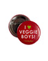 58 mm Statement Badge: I Heart Veggie Boys!