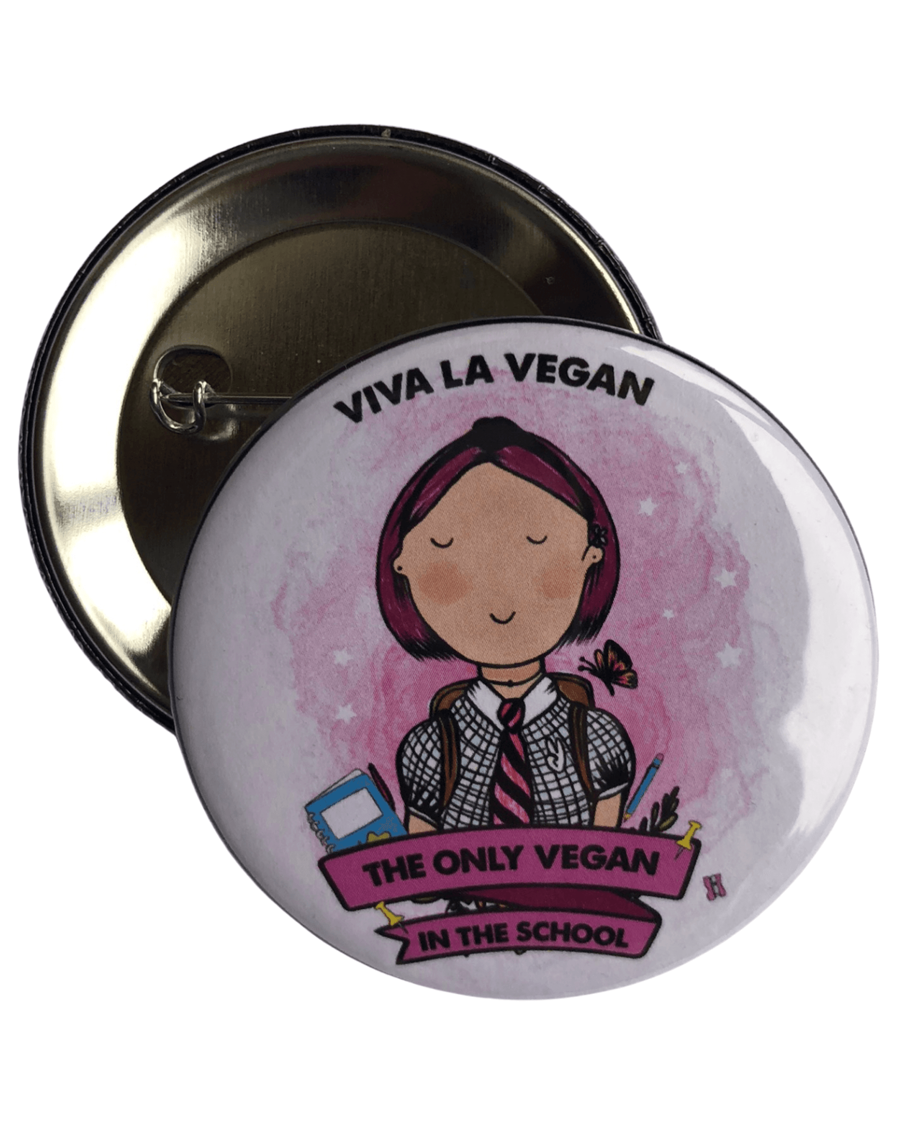 The only vegan in school girl 58mm badge