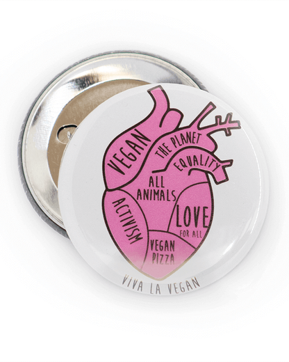 58mm Badge: Vegan In My Heart
