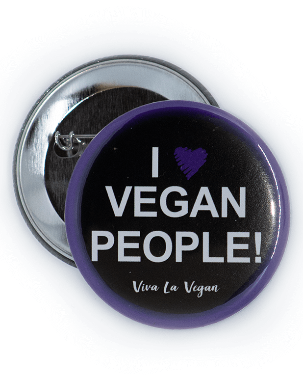 58mm Statement Badge: I Heart Vegan People