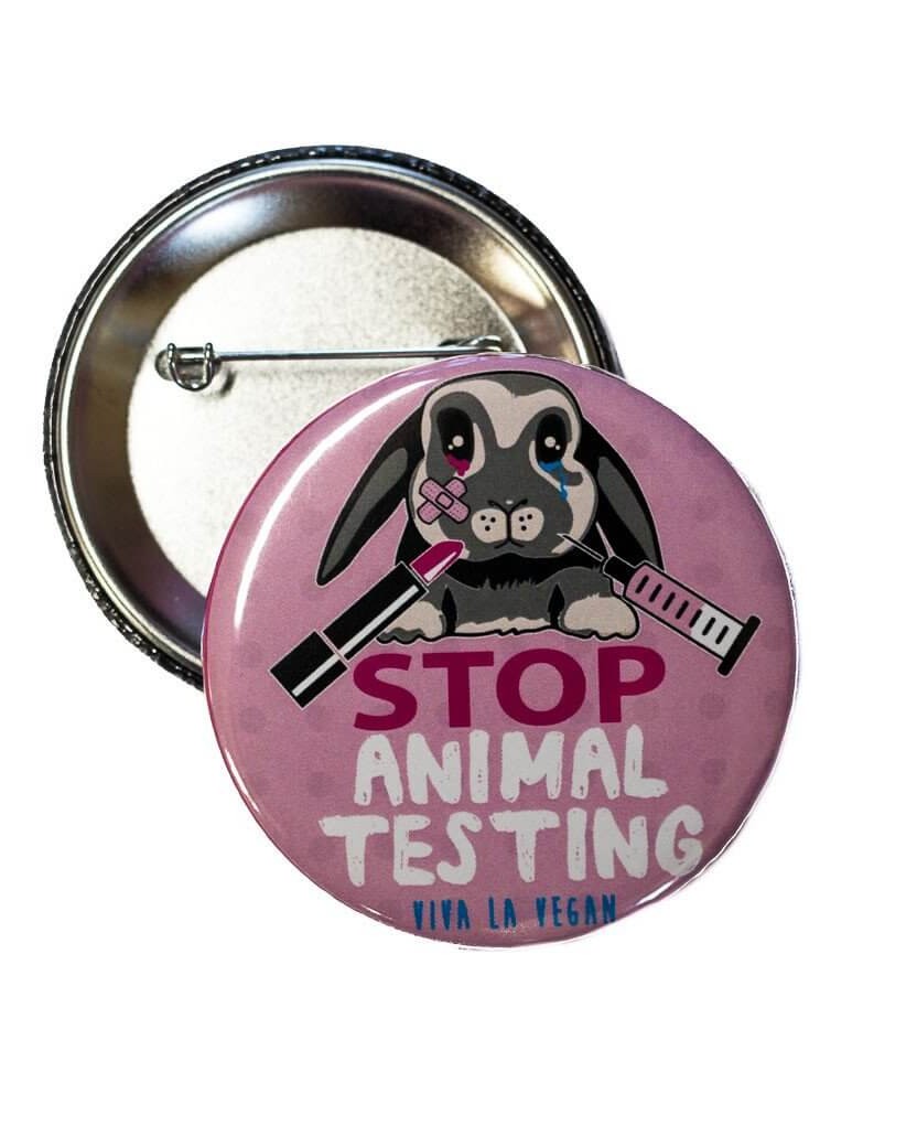 58mm Statement Badge: STOP Animal Testing