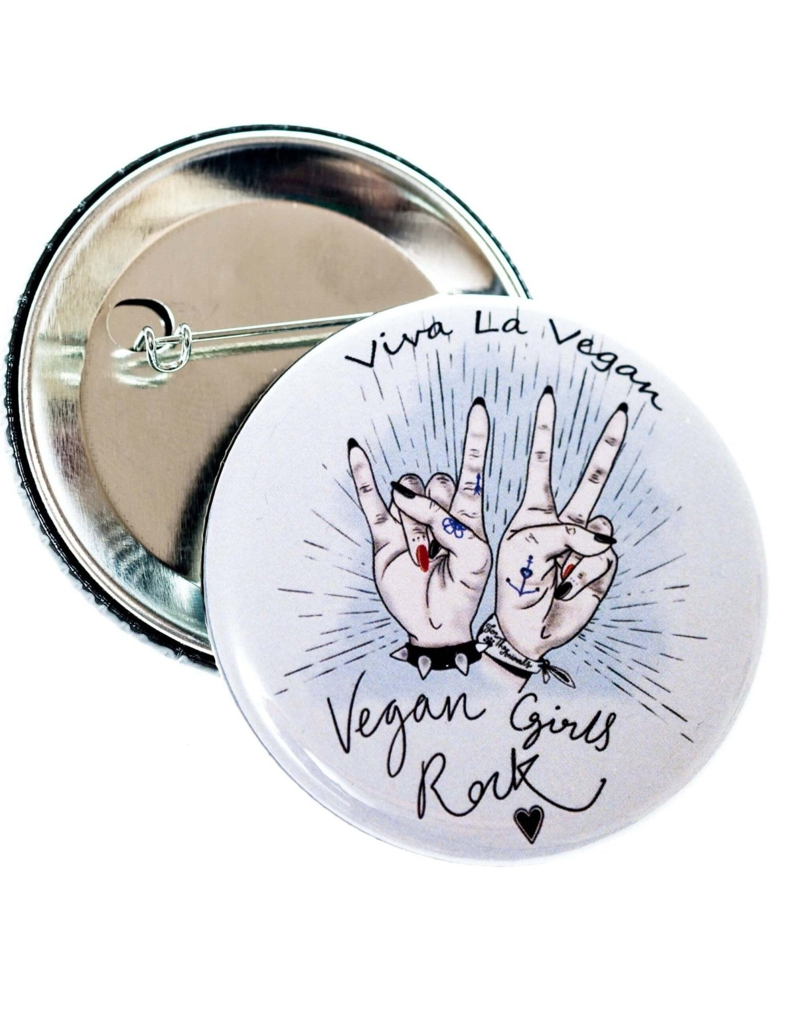 58mm Statement Badge: Vegan Girls Rock