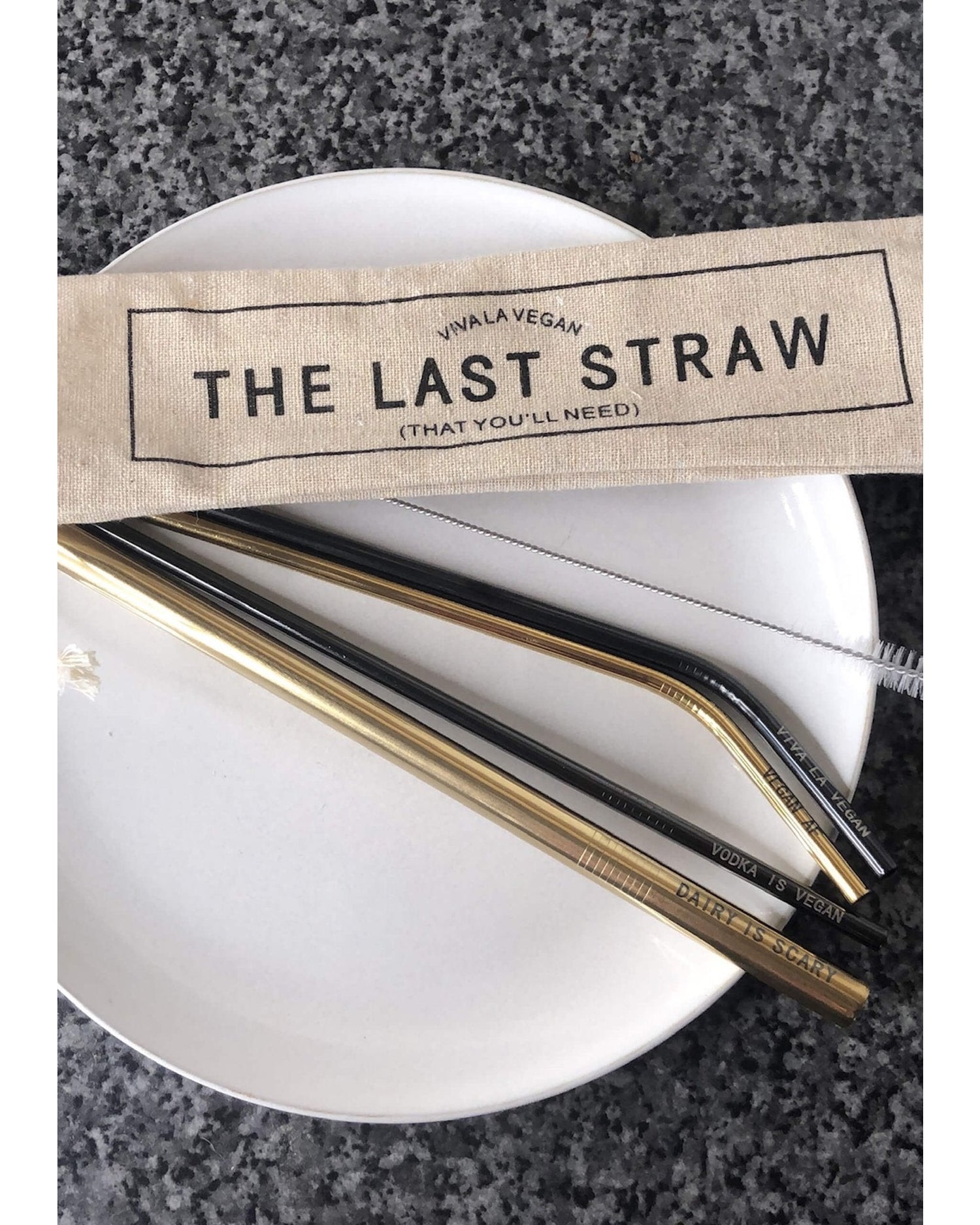 6 piece reusable stainless steel straw set: The Last Straw