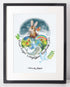 Global Compassion Art Print by eco ethical brand Viva La Vegan