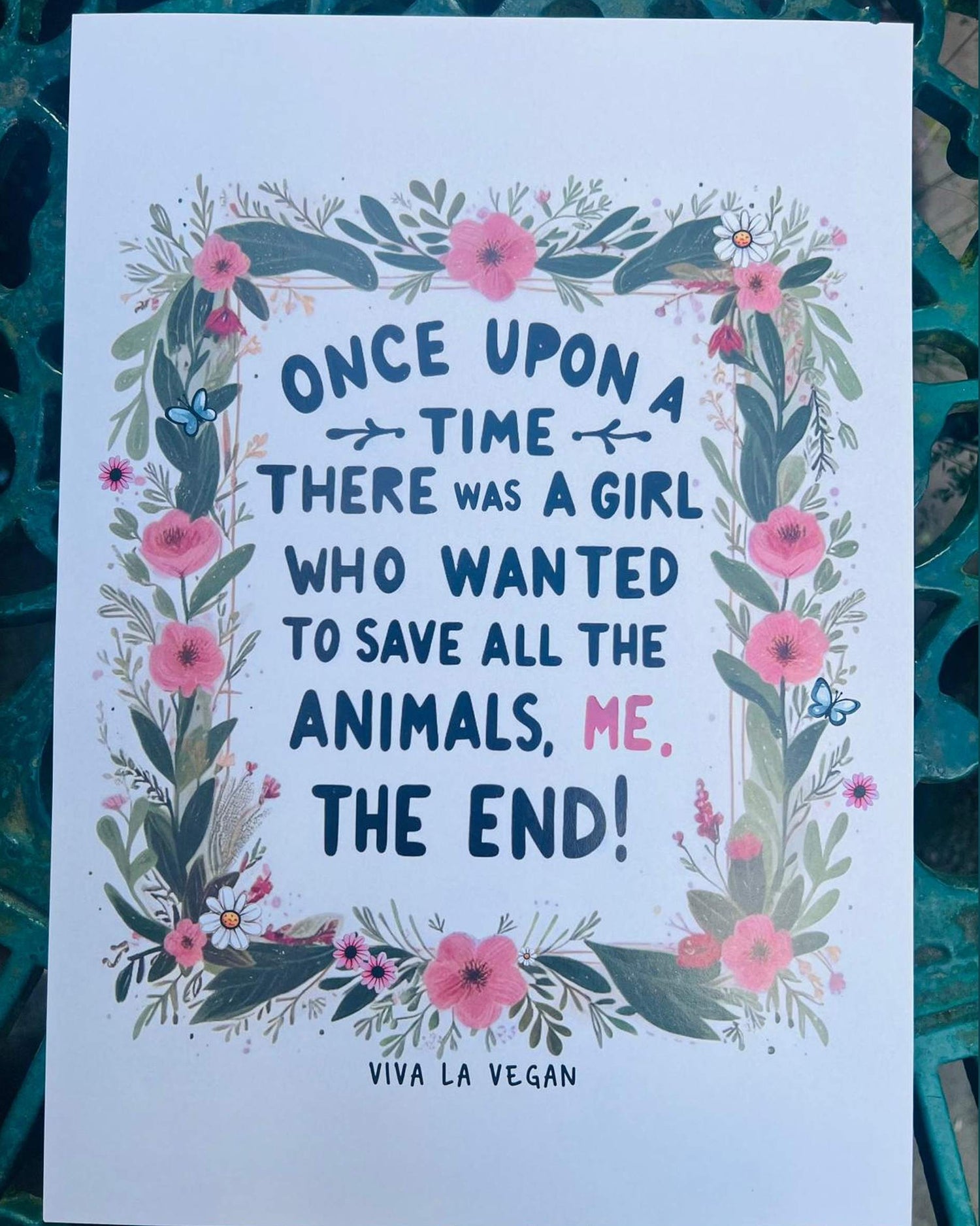 A4 VEGAN ART PRINT -  ONCE UPON A TIME (UNFRAMED)