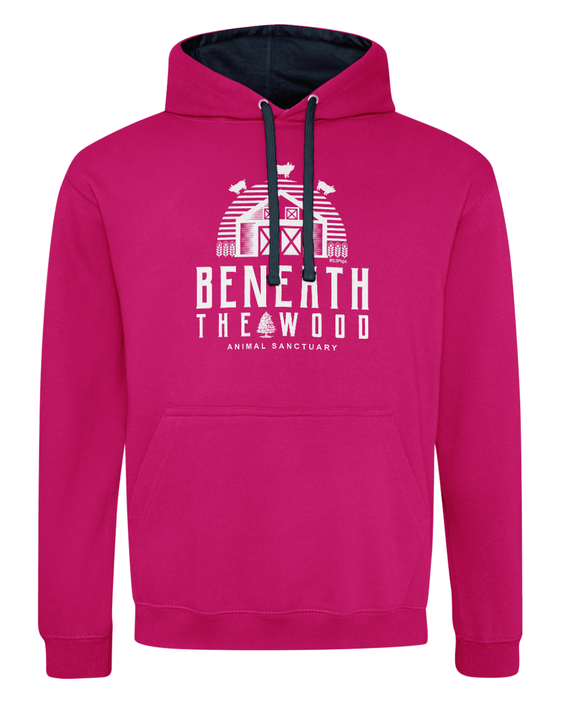 Beneath The Wood Logo Hoodie CONTRAST-100% profits given to the sanctuary - Available in Two Colours