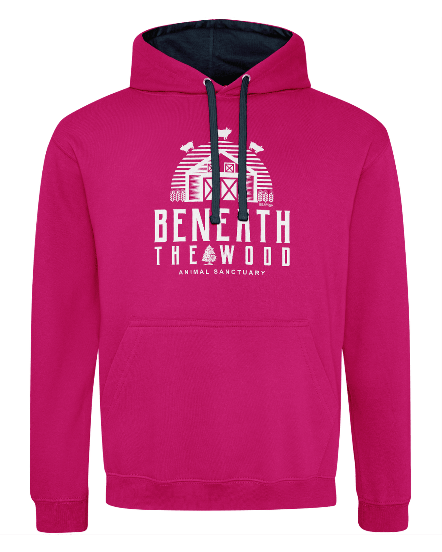 Beneath The Wood Logo Hoodie CONTRAST-100% profits given to the sanctuary - Available in Two Colours
