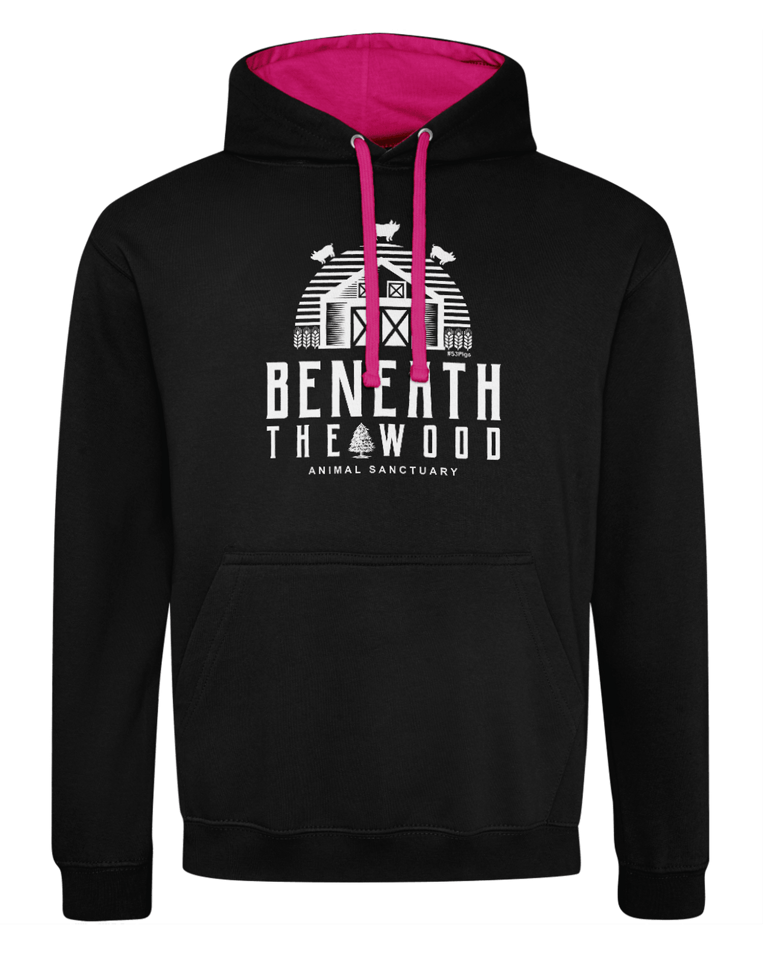 Beneath The Wood Logo Hoodie CONTRAST-100% profits given to the sanctuary - Available in Two Colours
