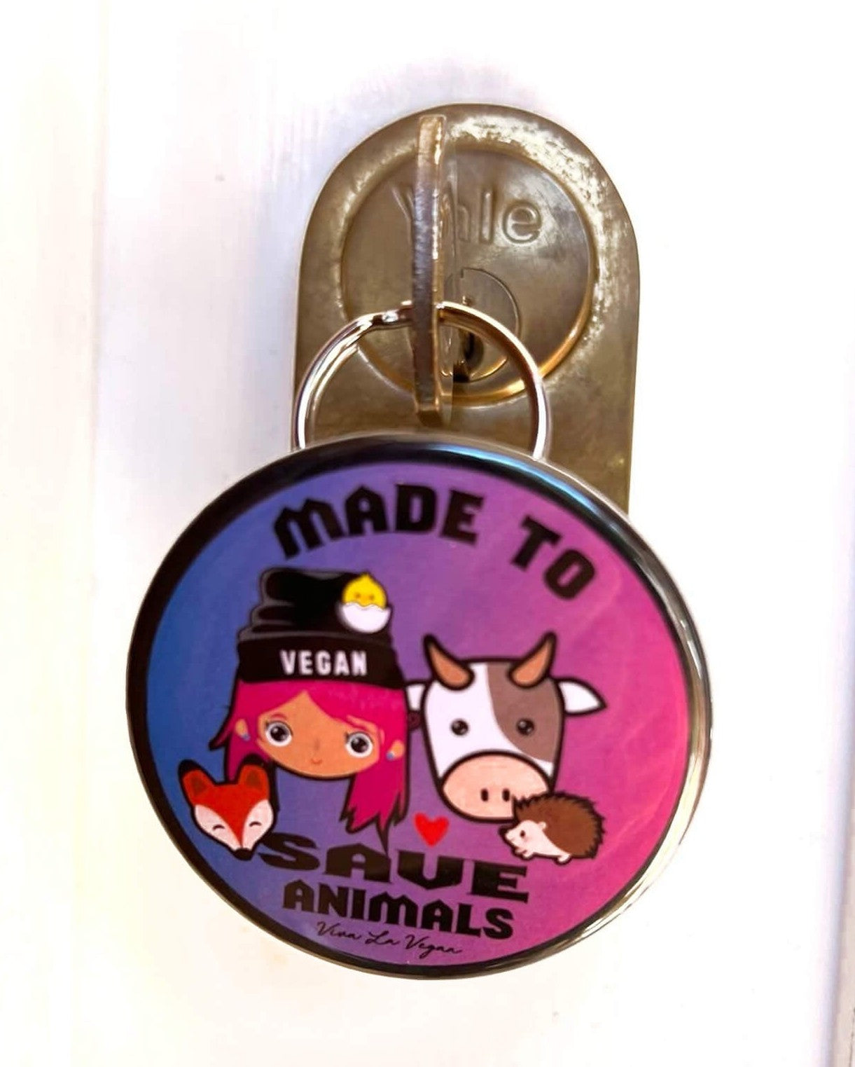 Made to save animals keyring front view