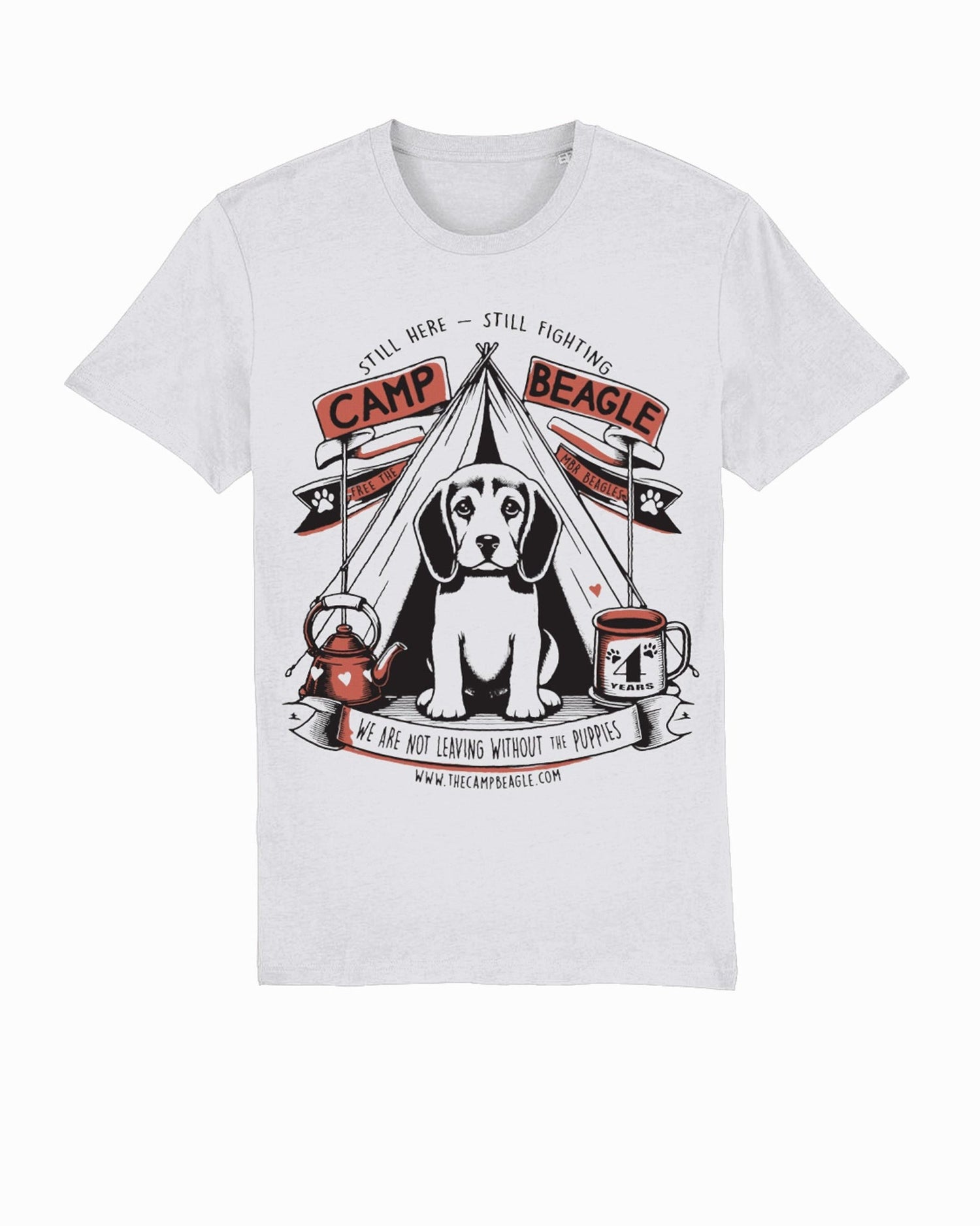 Camp Beagle 4th year anniversary t-shirt - orange print