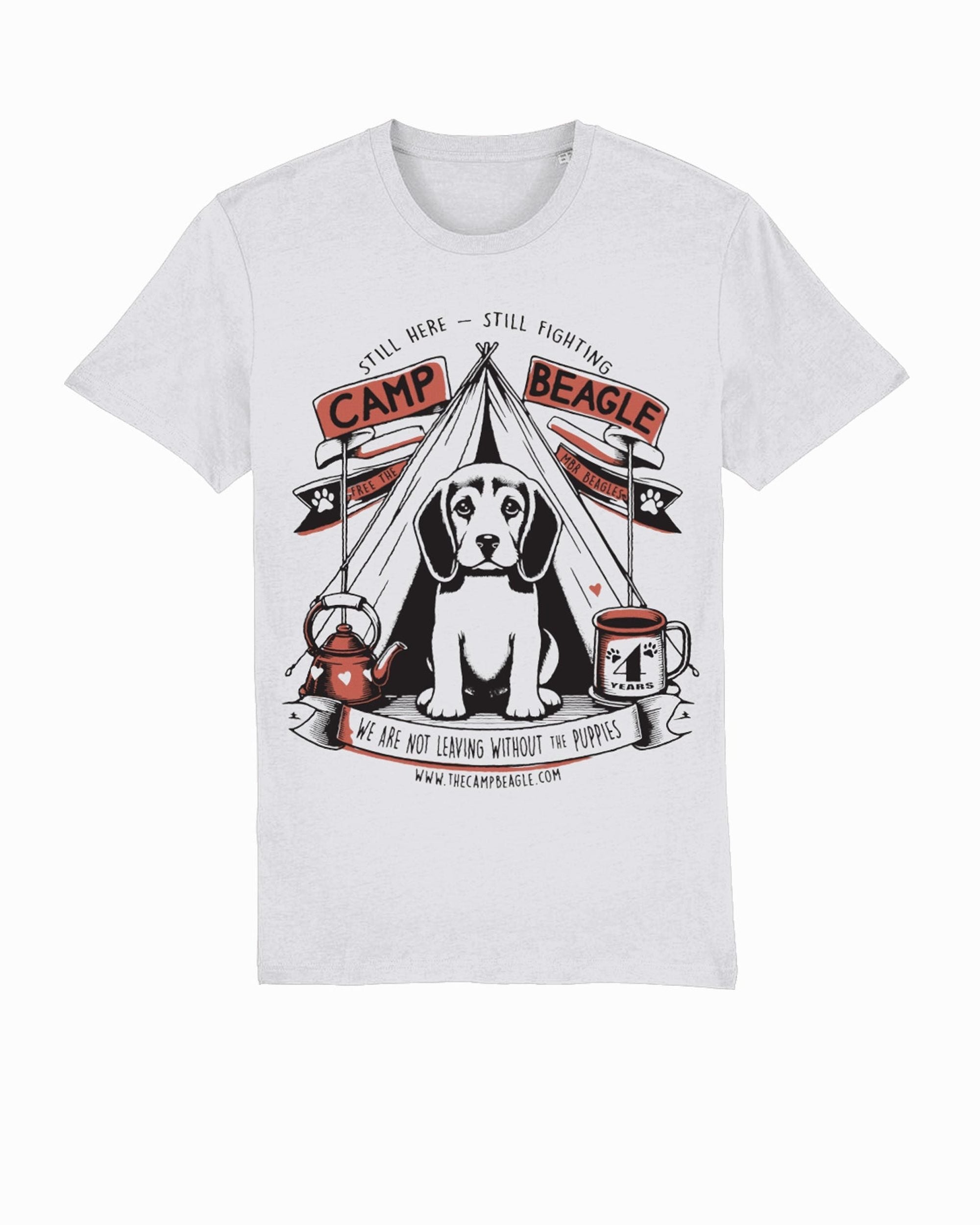 Camp Beagle 4th year anniversary t-shirt - orange print