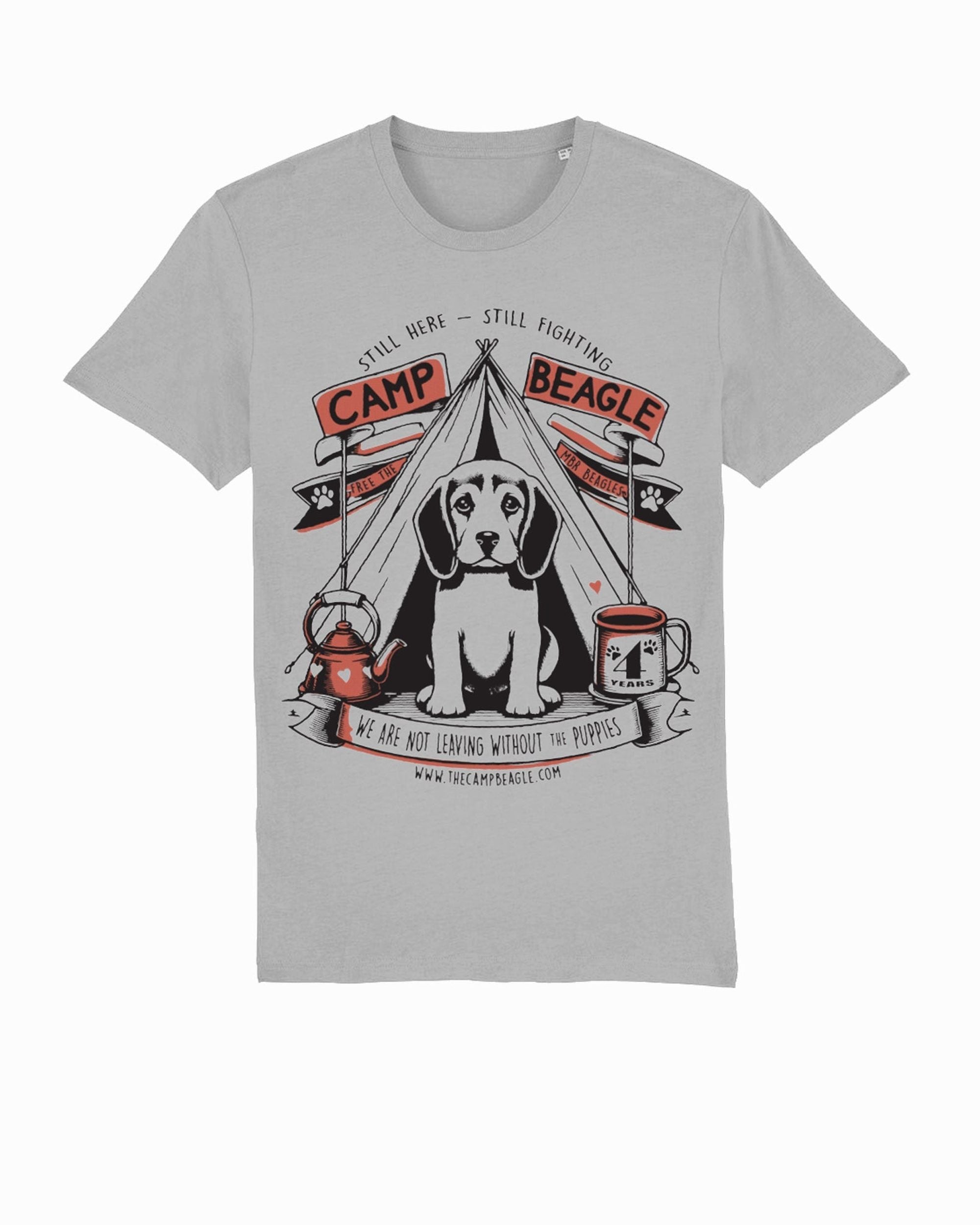 Camp Beagle 4th year anniversary t-shirt - orange print