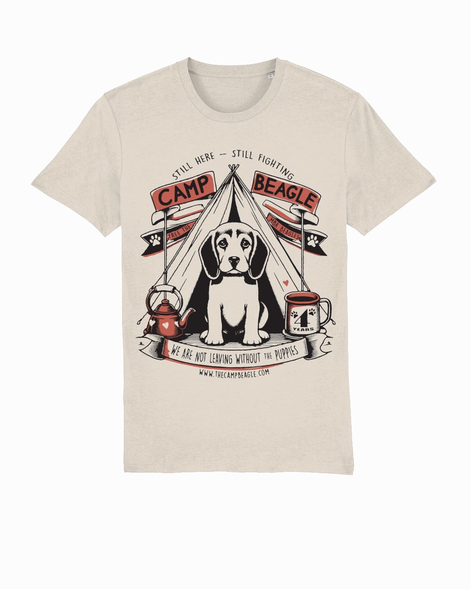 Camp Beagle 4th year anniversary t-shirt - orange print