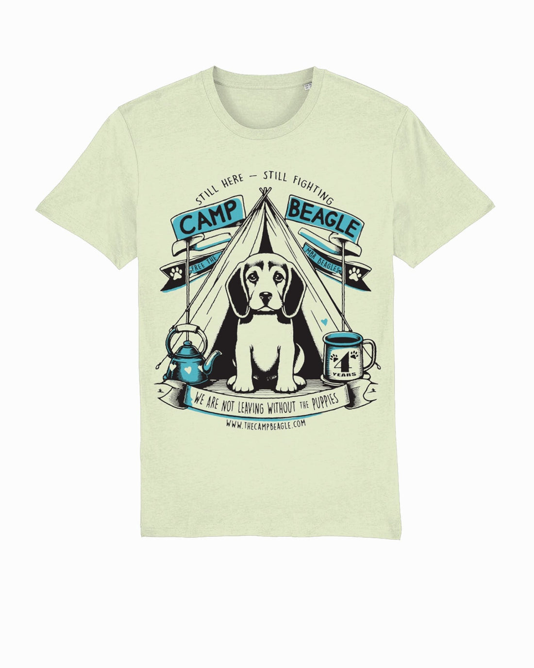 Camp Beagle 4th year anniversary t-shirt - teal print
